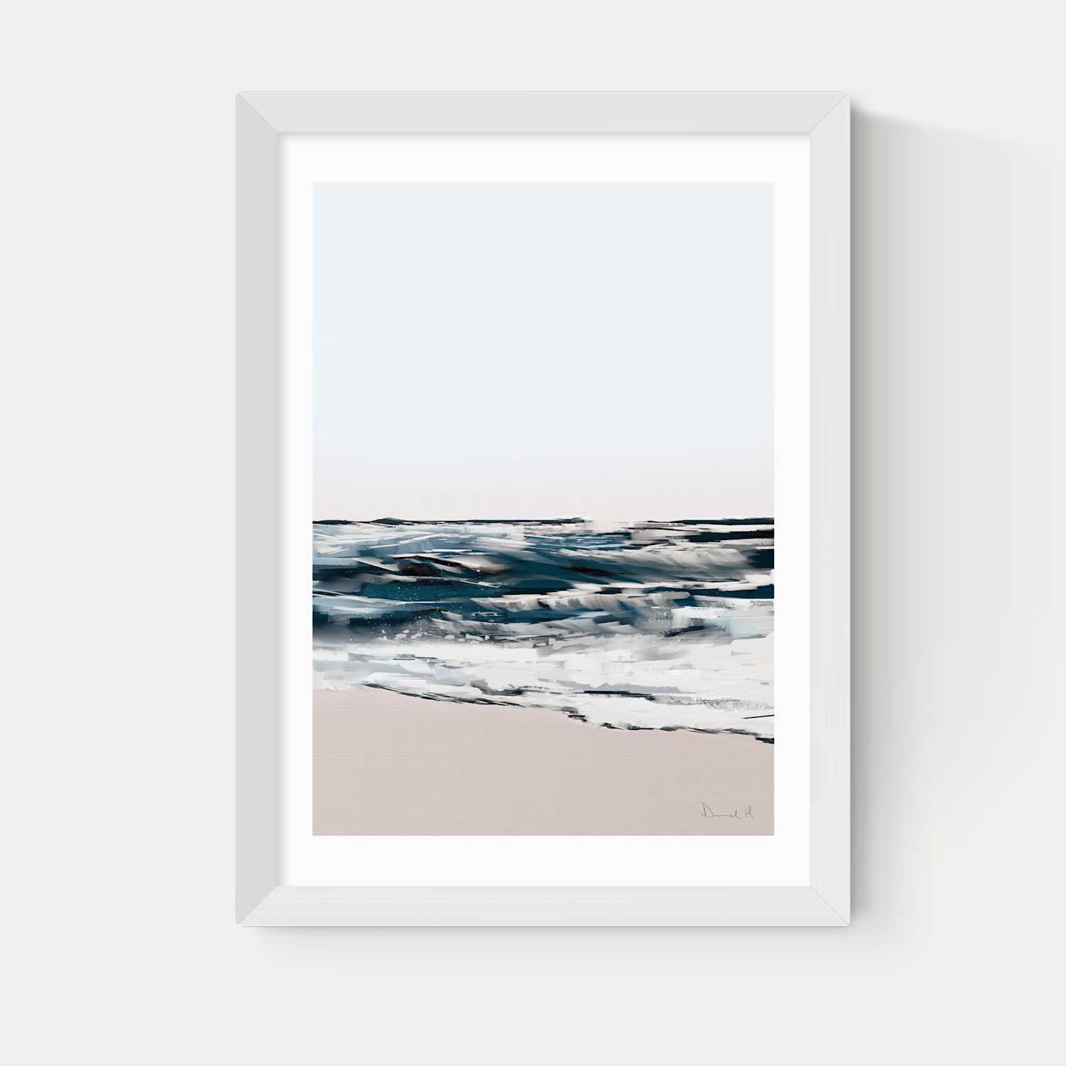 East End Prints Seashore Framed Art Print - A1 - White - Available at M&S