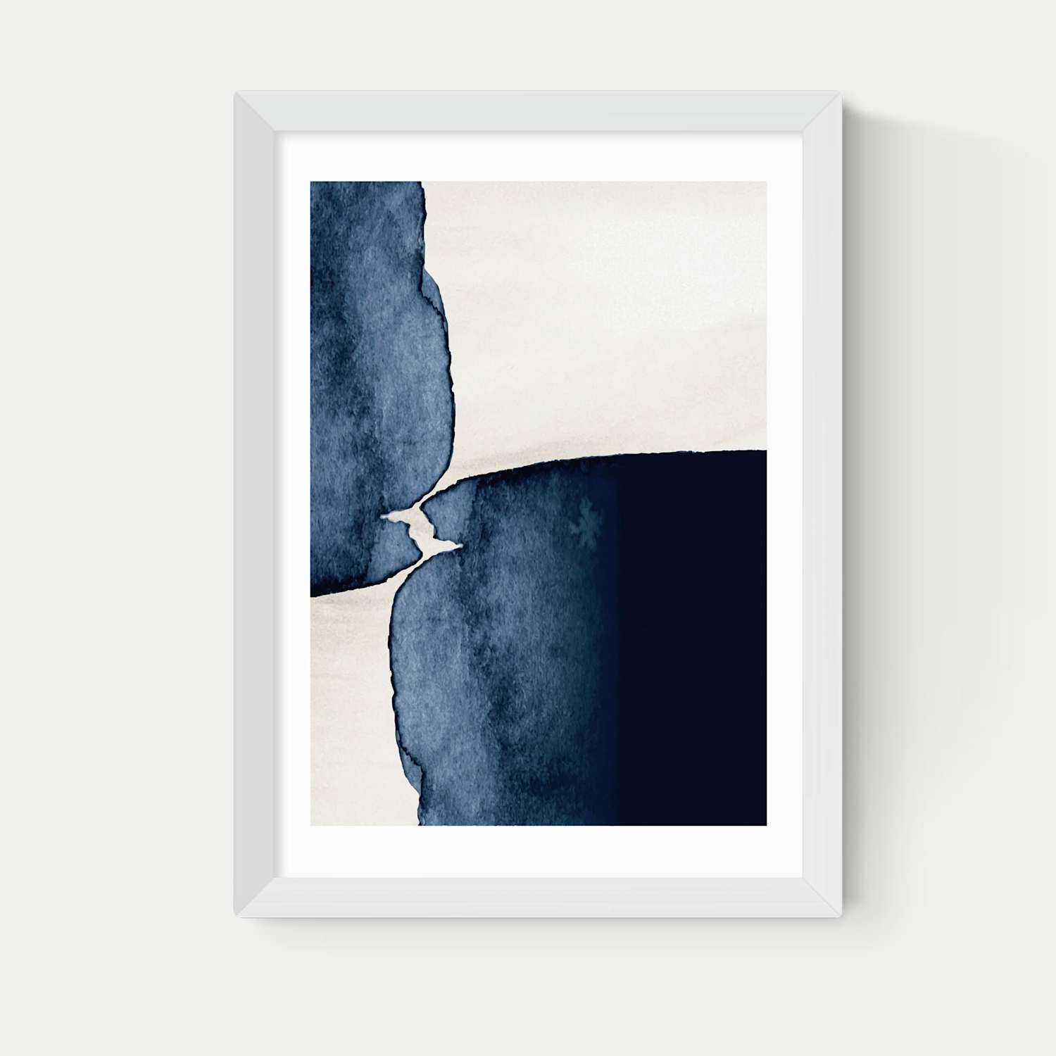 East End Prints Watercolour Abstract Rectangle Framed Art - A2 - White - Available at M&S
