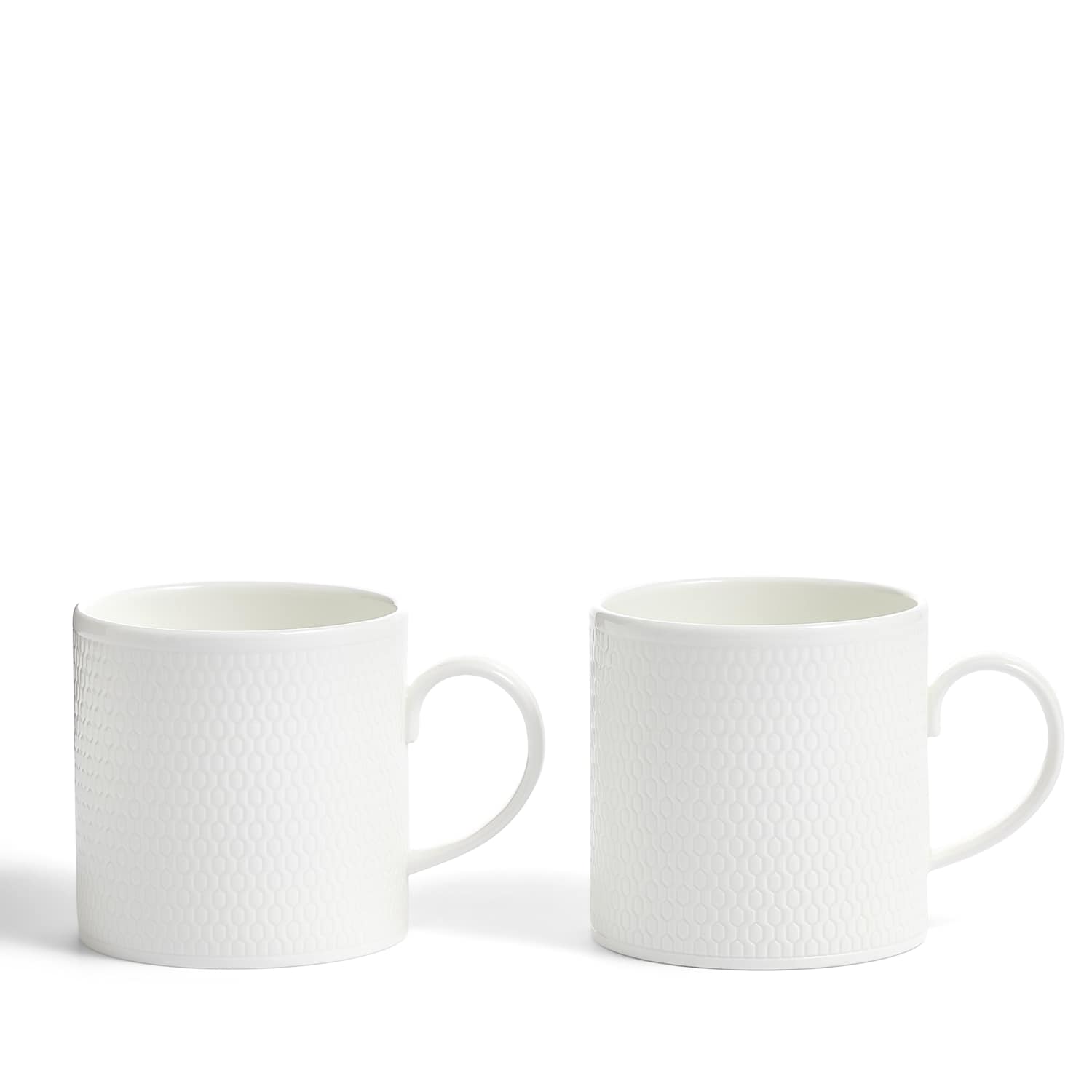 Wedgwood Set of 2 Gio Embossed Mugs - White - Available at M&S