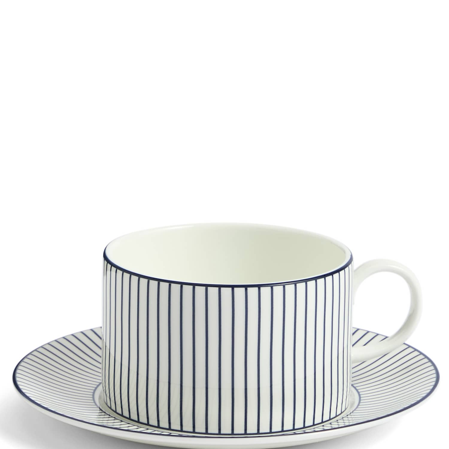 Wedgwood Gio Pinstripe Teacup and Saucer - Blue Mix - Available at M&S