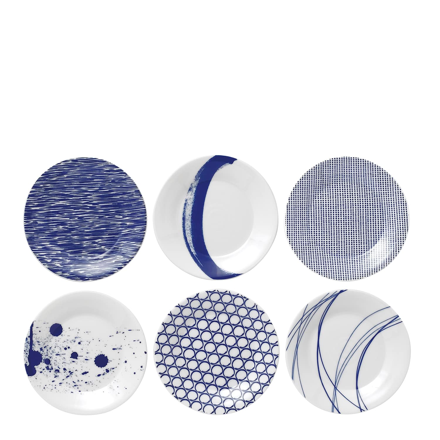 Royal Doulton Set of 6 Pacific Side Plates - Blue Mix - Available at M&S