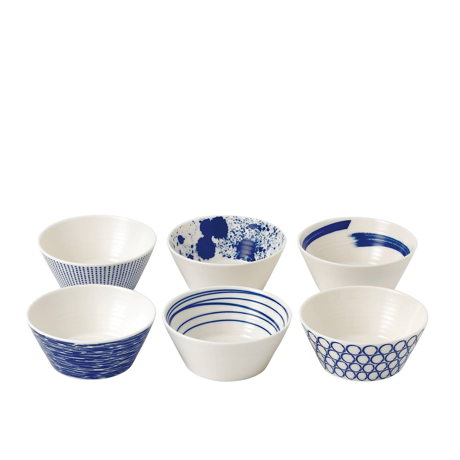 Royal Doulton Set of 6 Pacific Dessert Bowls - Blue Mix - Available at M&S