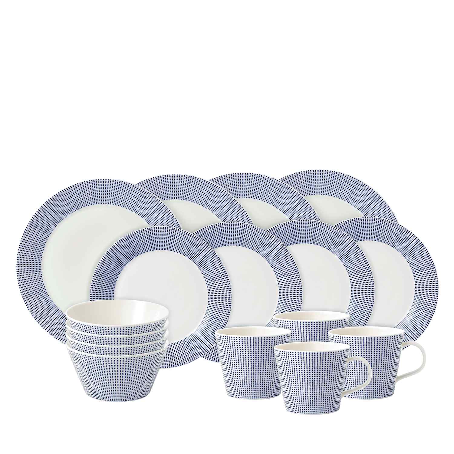 Royal Doulton 16 Piece Pacific Dot Dinner Set - Blue Mix - Available at M&S
