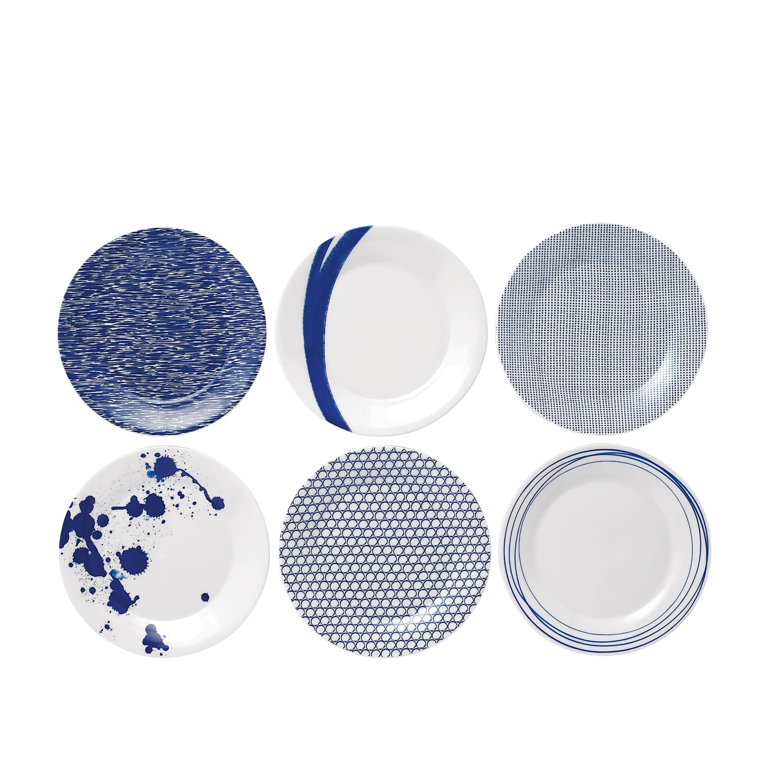 Royal Doulton Set of 6 Pacific Dinner Plates - Blue Mix - Available at M&S
