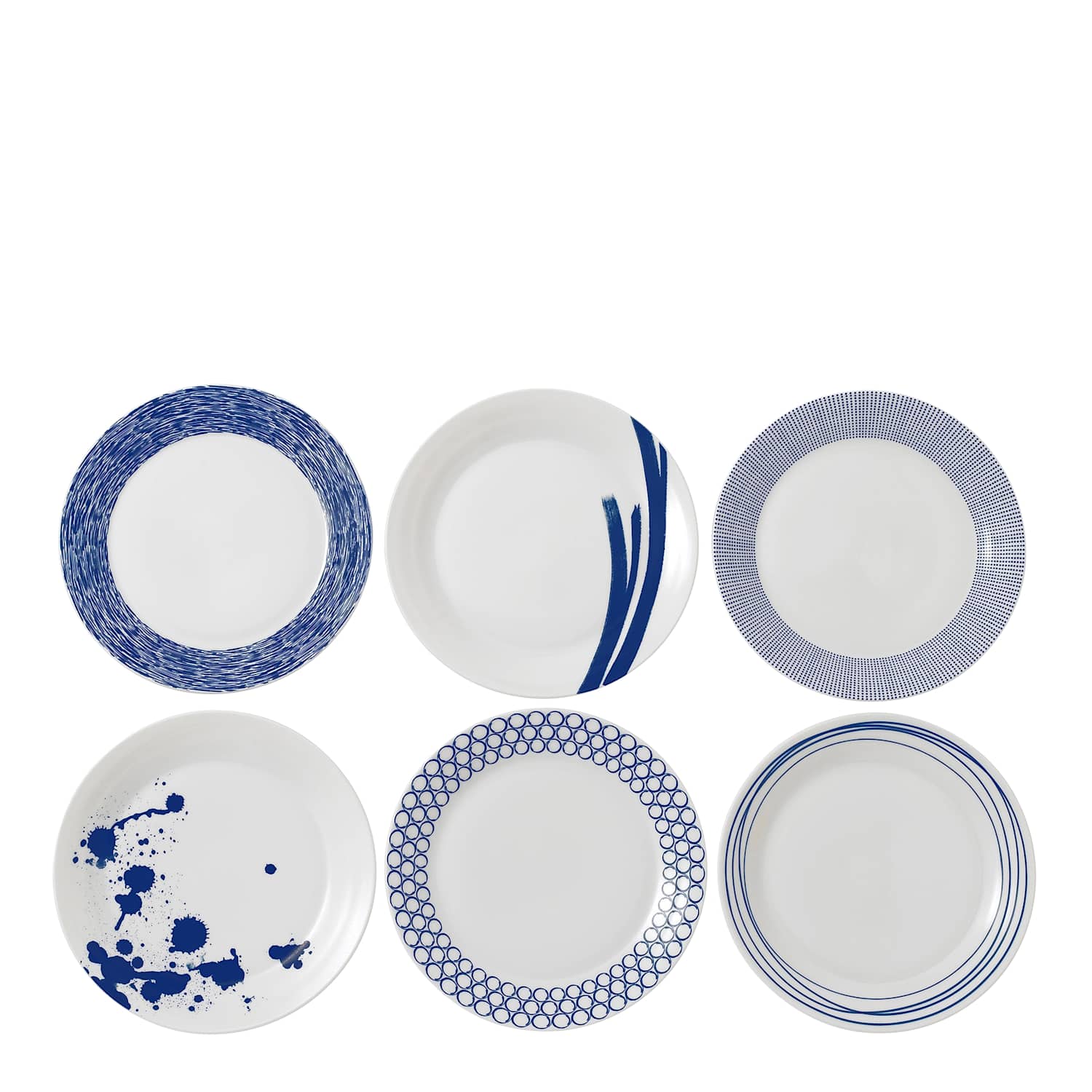 Royal Doulton Set of 6 Pacific Dinner Plates - Blue Mix - Available at M&S
