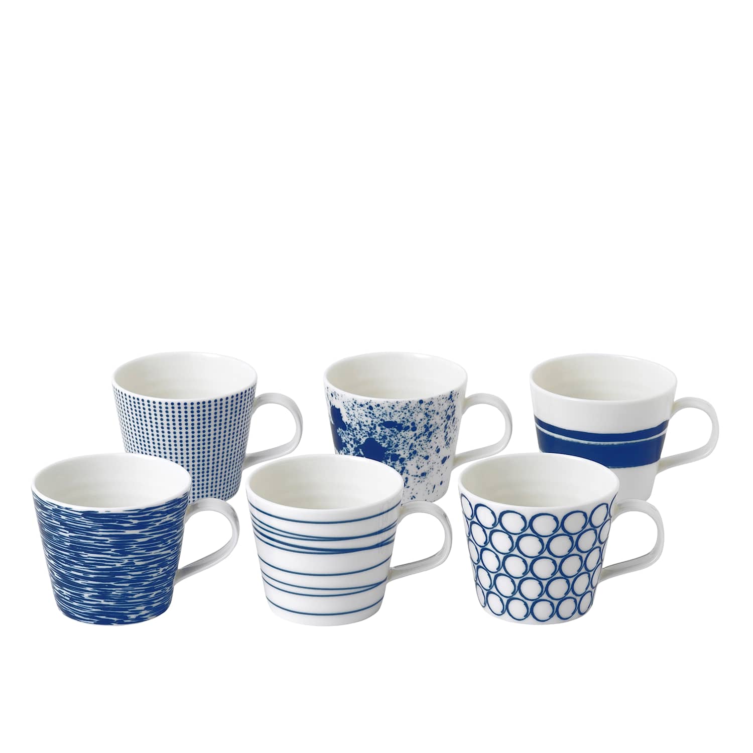 Royal Doulton Set of 6 1815 Pacific Mugs - Blue Mix - Available at M&S