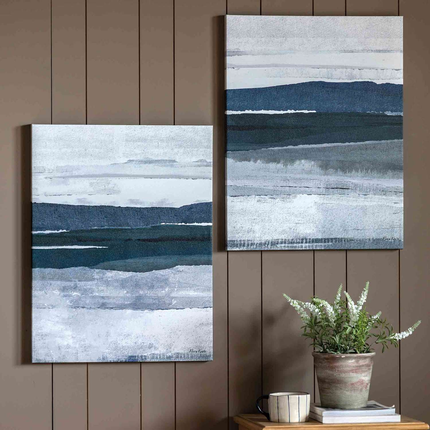 Gallery Direct Set of 2 Calm and Collected Canvas - Blue Mix - Available at M&S