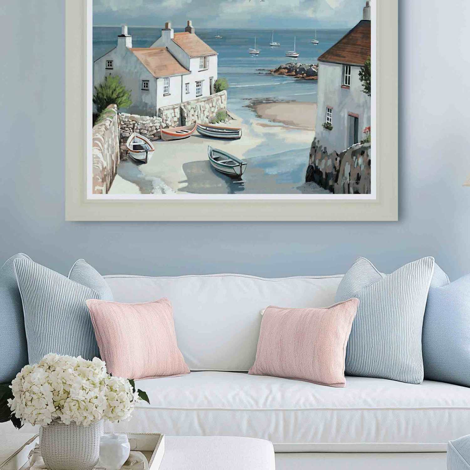 Gallery Direct Calm Cove Framed Canvas - Multi - Available at M&S