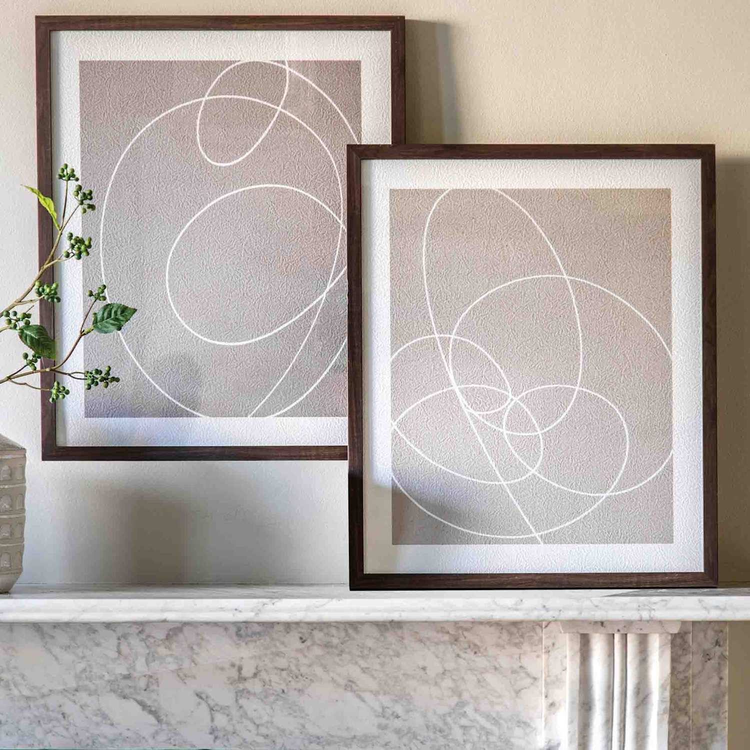 Gallery Direct Set of 2 Continuation Framed Wall Art - Nude - Available at M&S