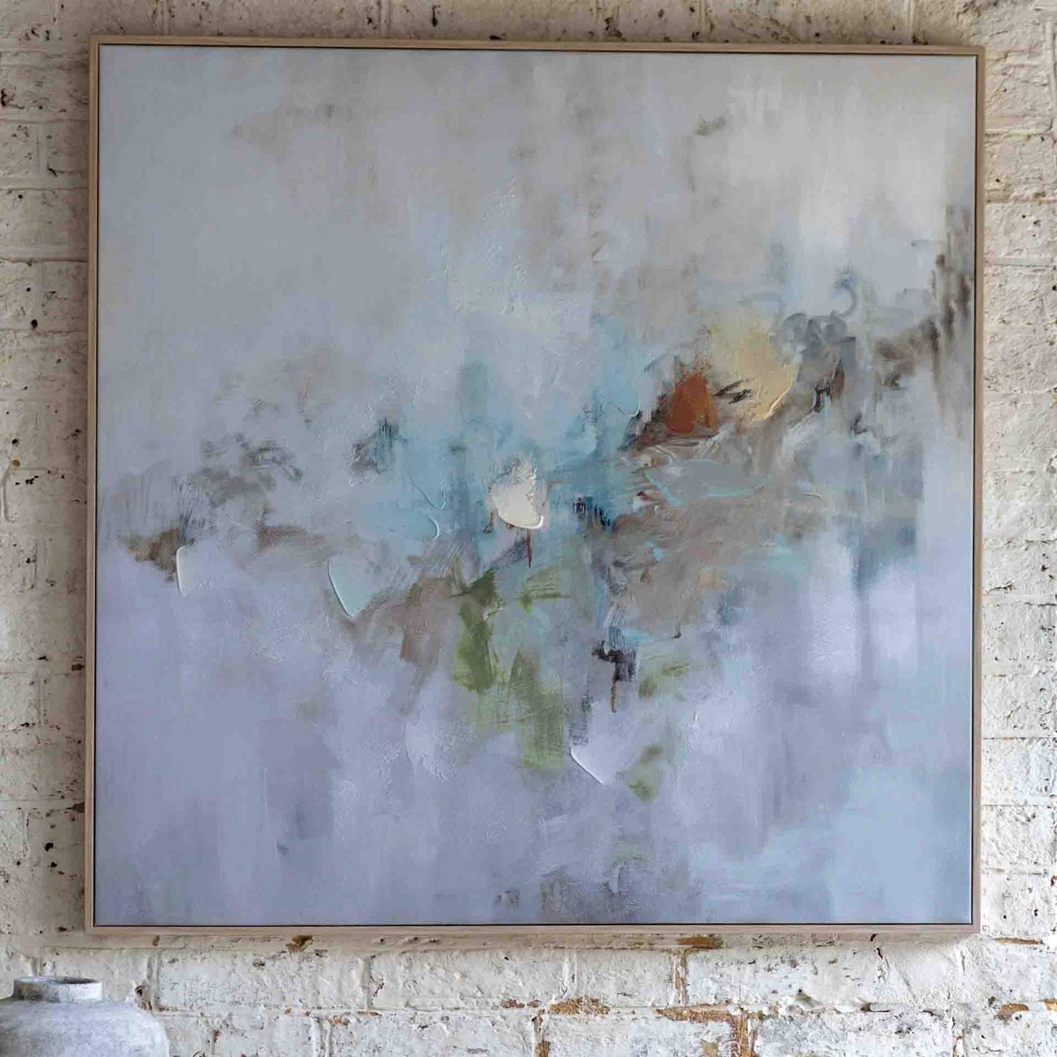 Gallery Direct New Day Framed Canvas - Pale Blue - Available at M&S
