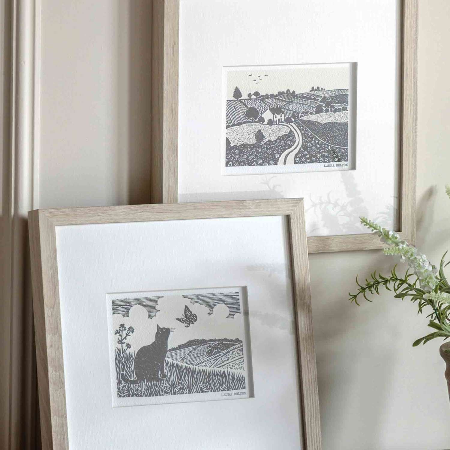 Gallery Direct Set of 2 Rural Studies II Framed Wall Art - Black Mix - Available at M&S