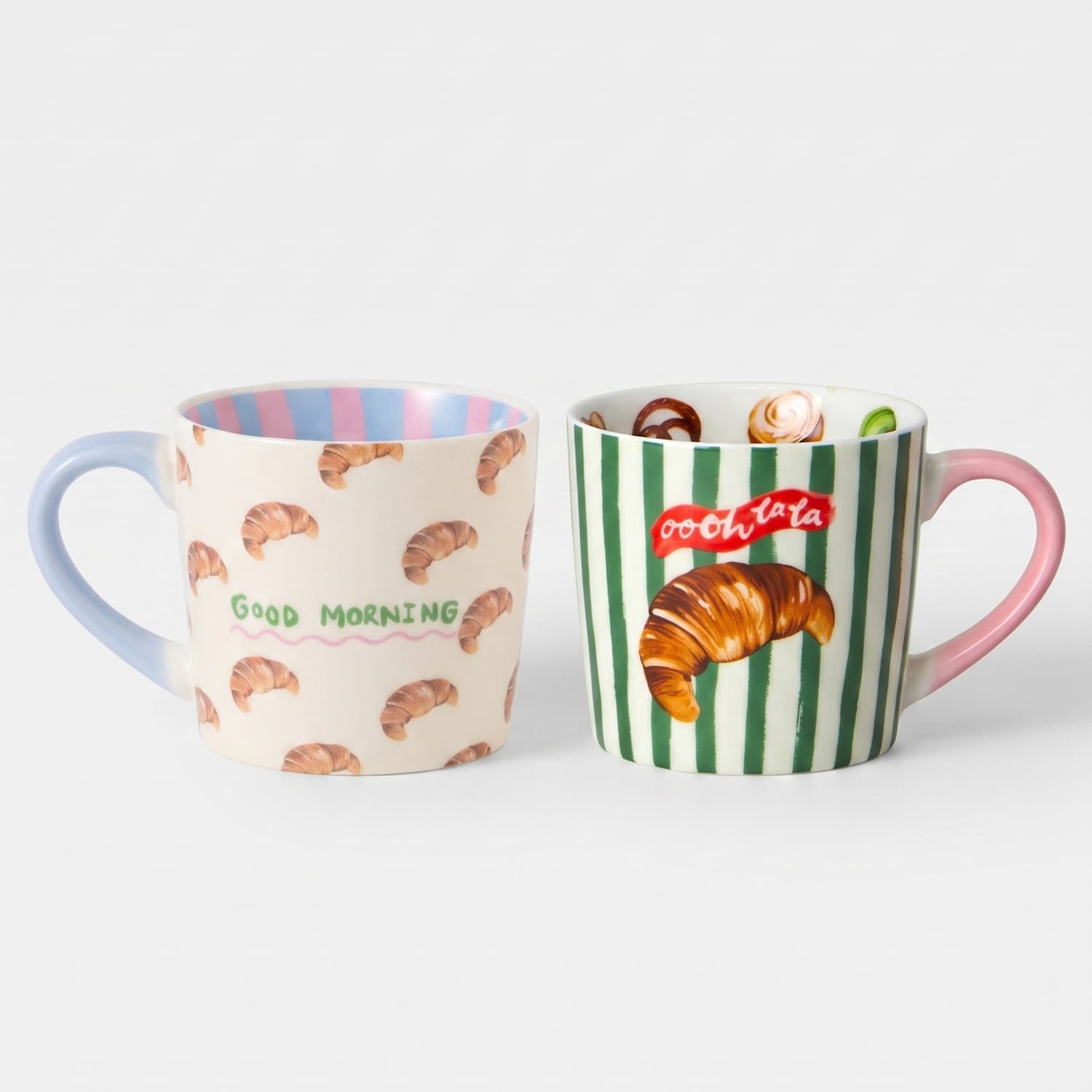 Eleanor Bowmer Set of 2 Croissant Slogan Mugs - Multi - Available at M&S
