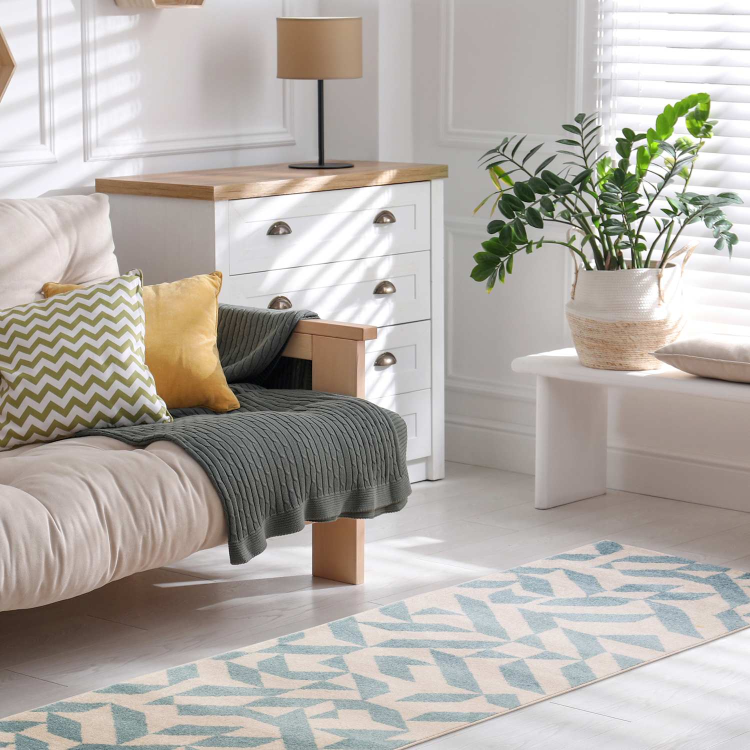 Asiatic Muse Shapes Rug - Small Rug - Blue - Available at M&S