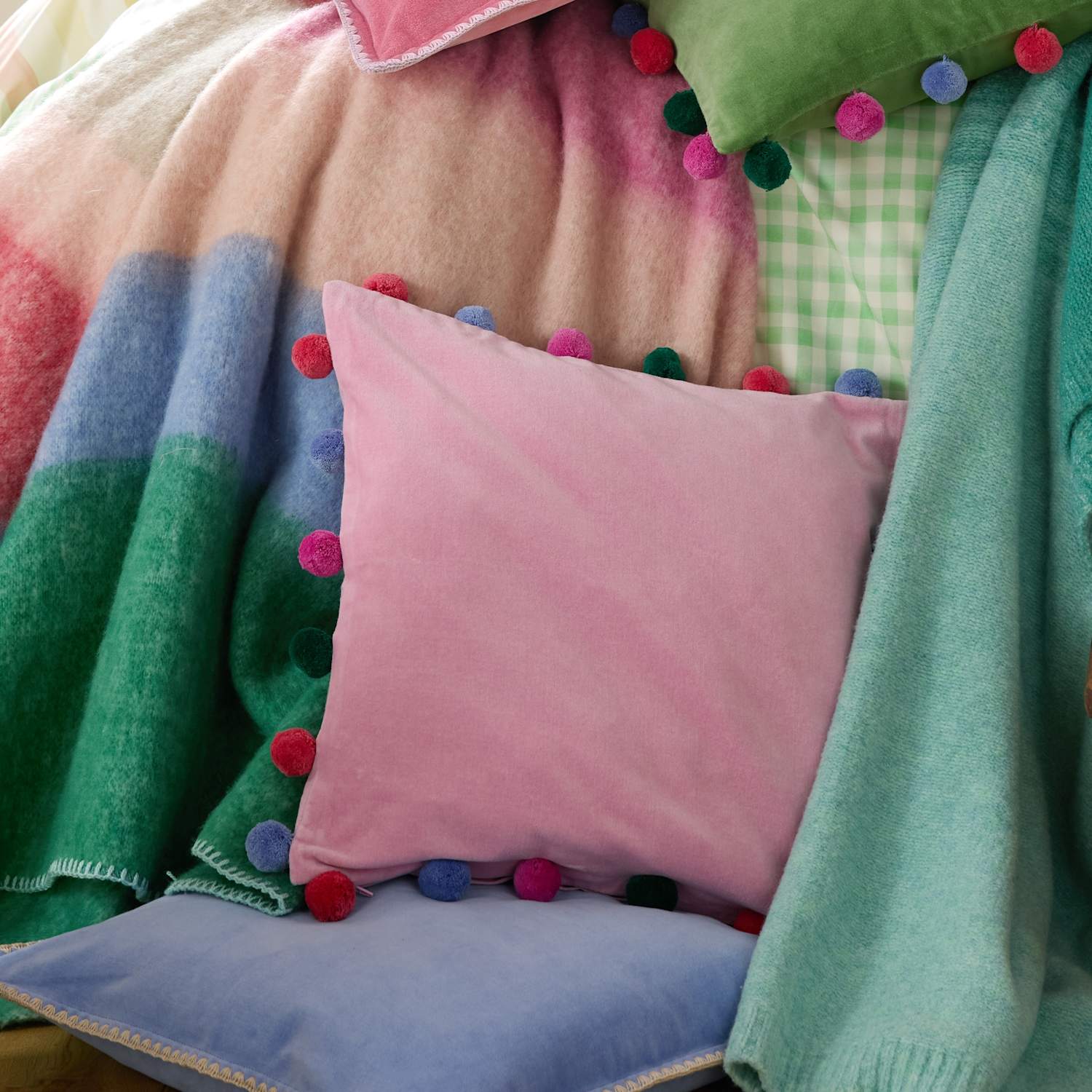 Bluebellgrey Wool Rich Lochside Knitted Throw - Large - Blue Mix - Available at M&S