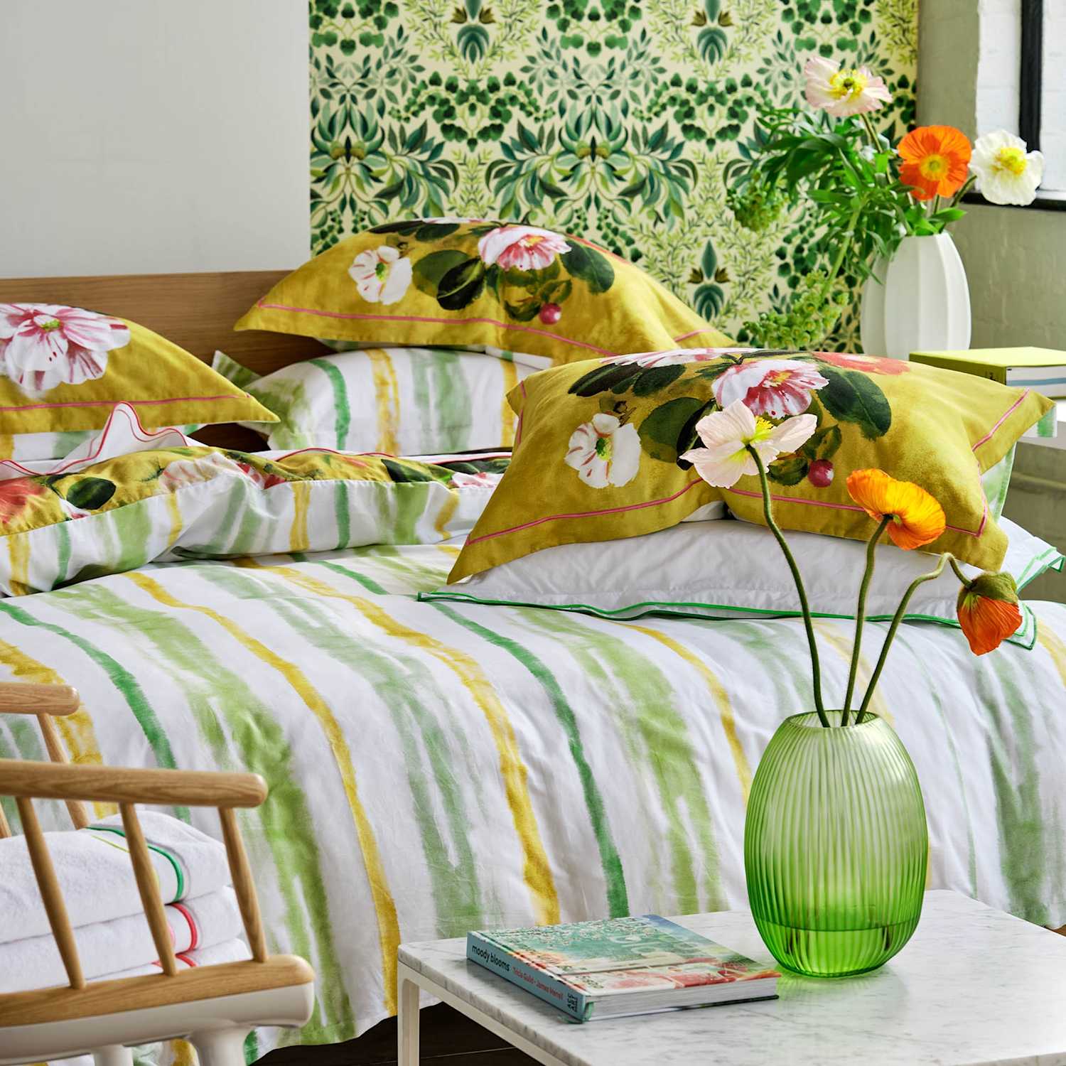 Designers Guild Set of 2 Pure Cotton Camellia Pillowcases - Multi - Available at M&S
