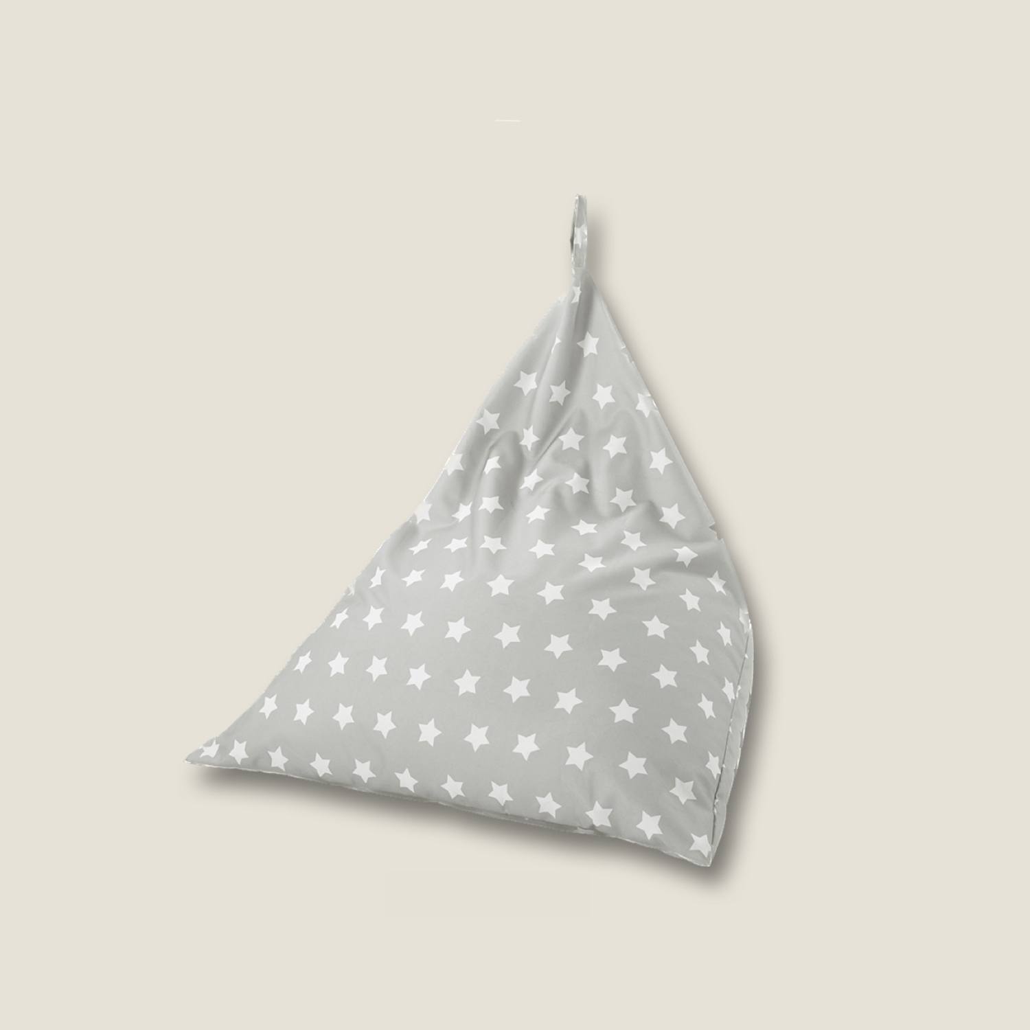 Kaikoo Star Print Pyramid Beanbag - Silver Grey - Available at M&S