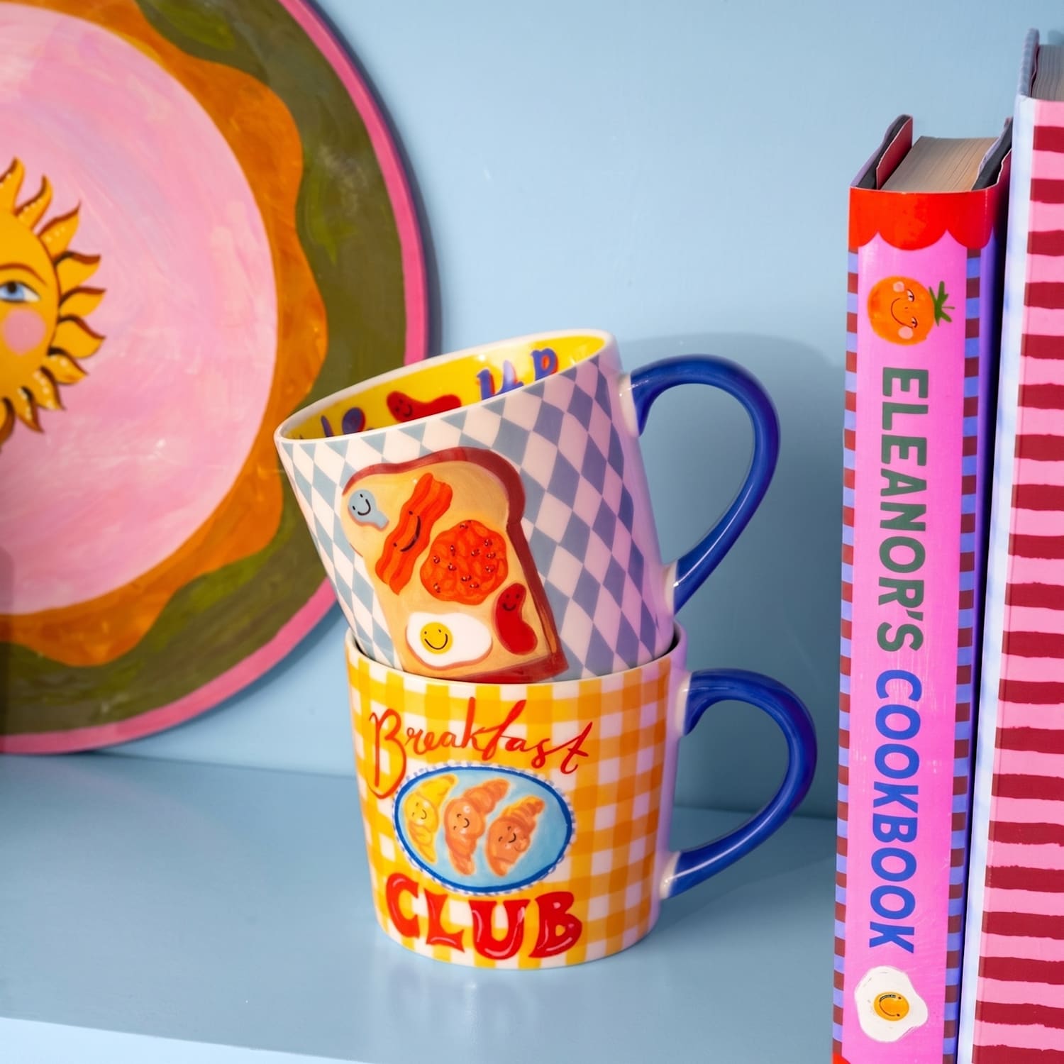 Eleanor Bowmer Set of 2 Breakfast Club & Sunny Side Up Mugs - Multi - Available at M&S