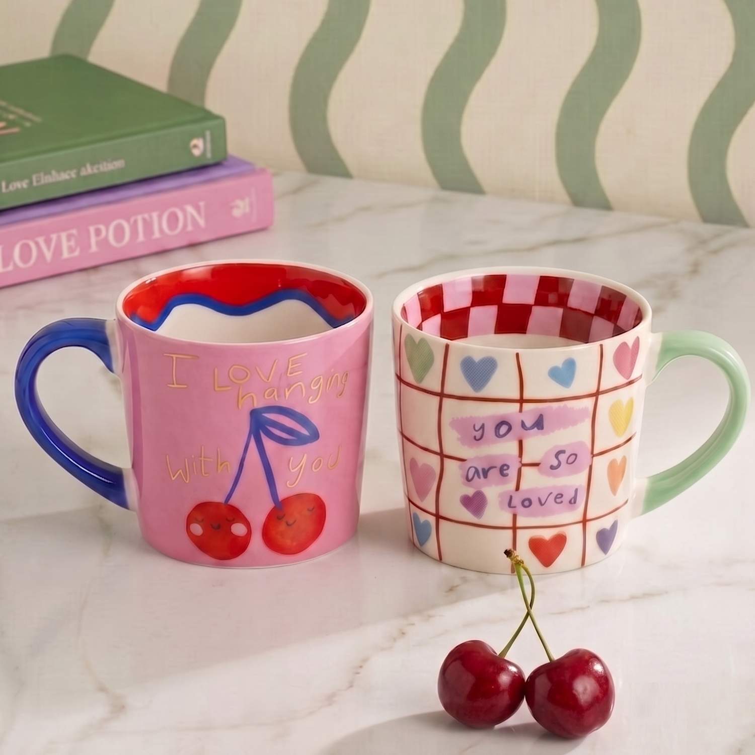 Eleanor Bowmer Set of 2 I Love Hanging with You & Loved Mugs - Multi - Available at M&S