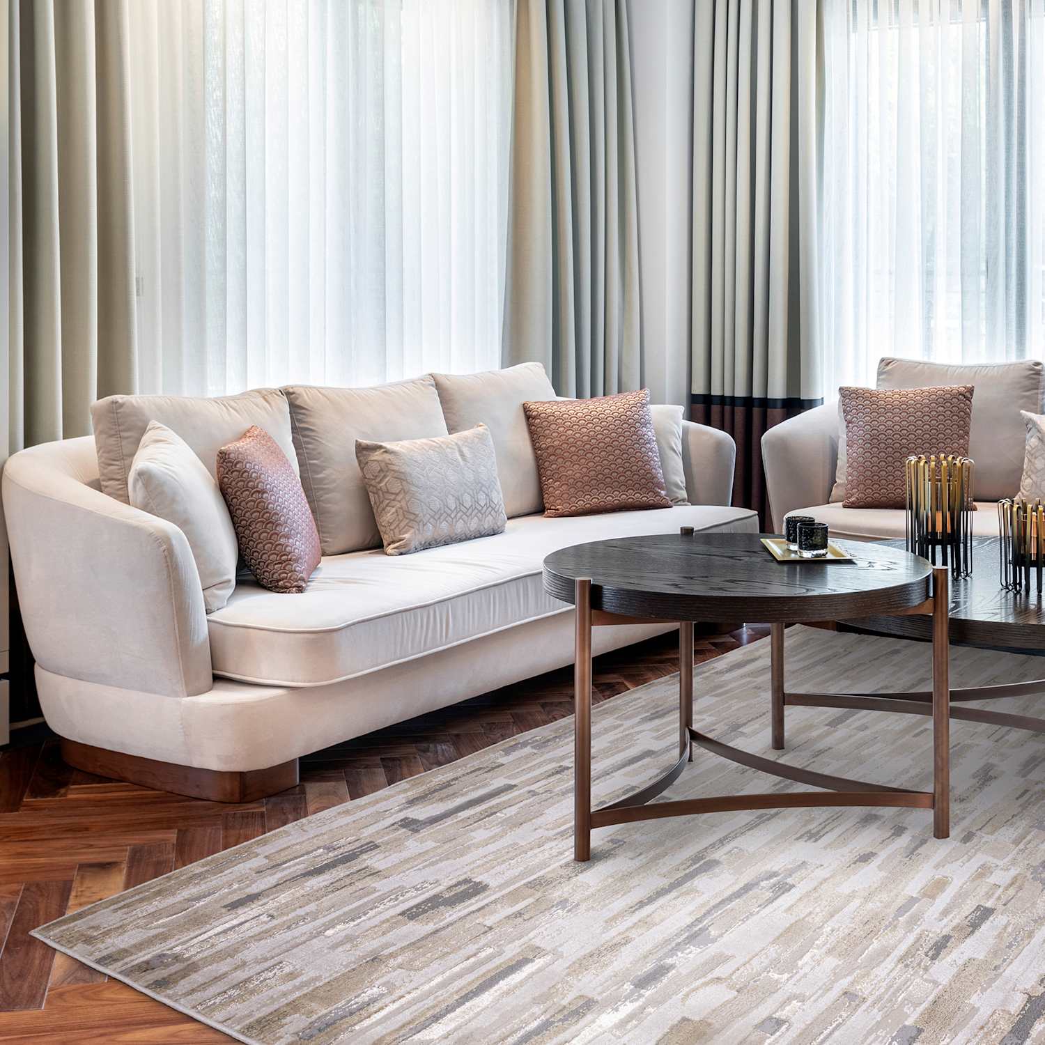 Asiatic Aurora Rug - Large - Gold Mix - Available at M&S