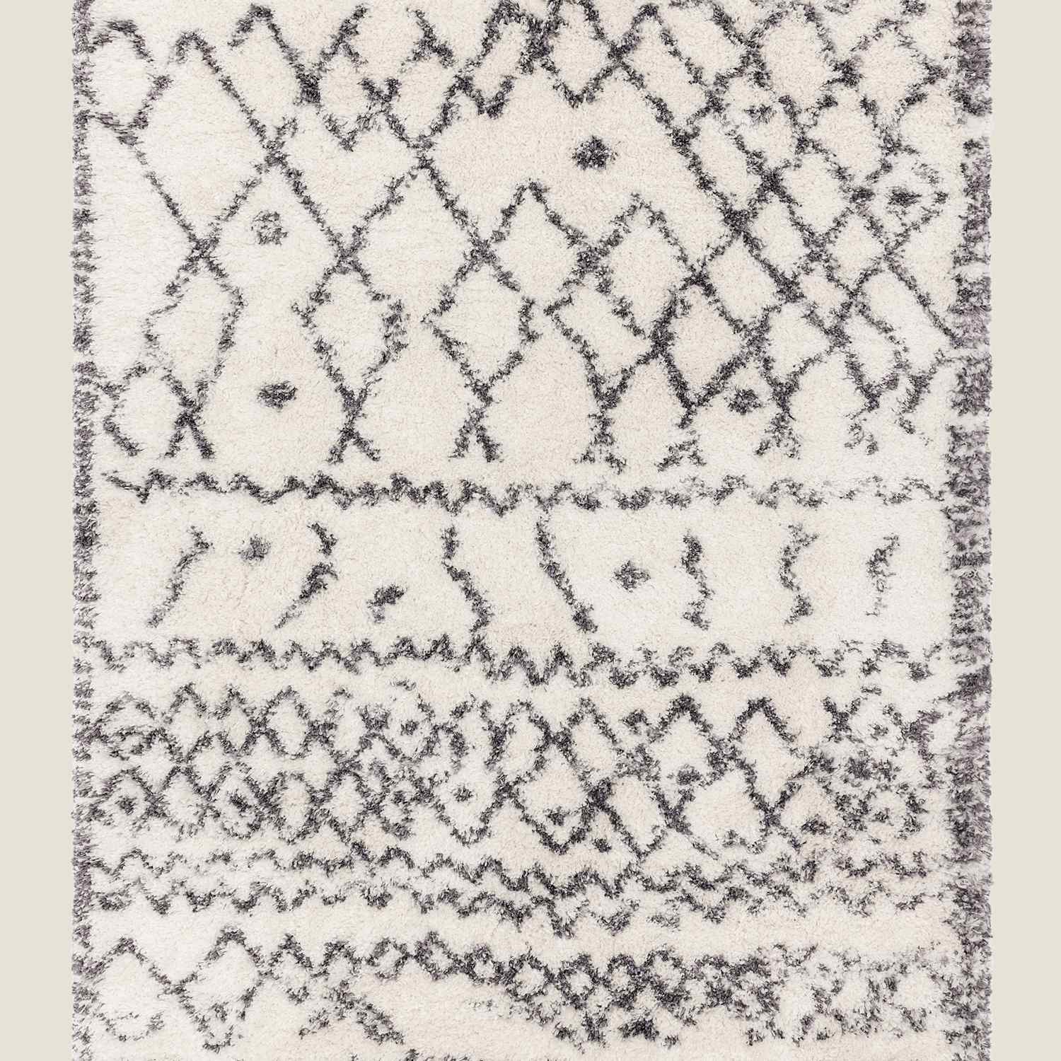 Asiatic Alto Moroccan Shaggy Rug - Medium - Cream Mix - Available at M&S