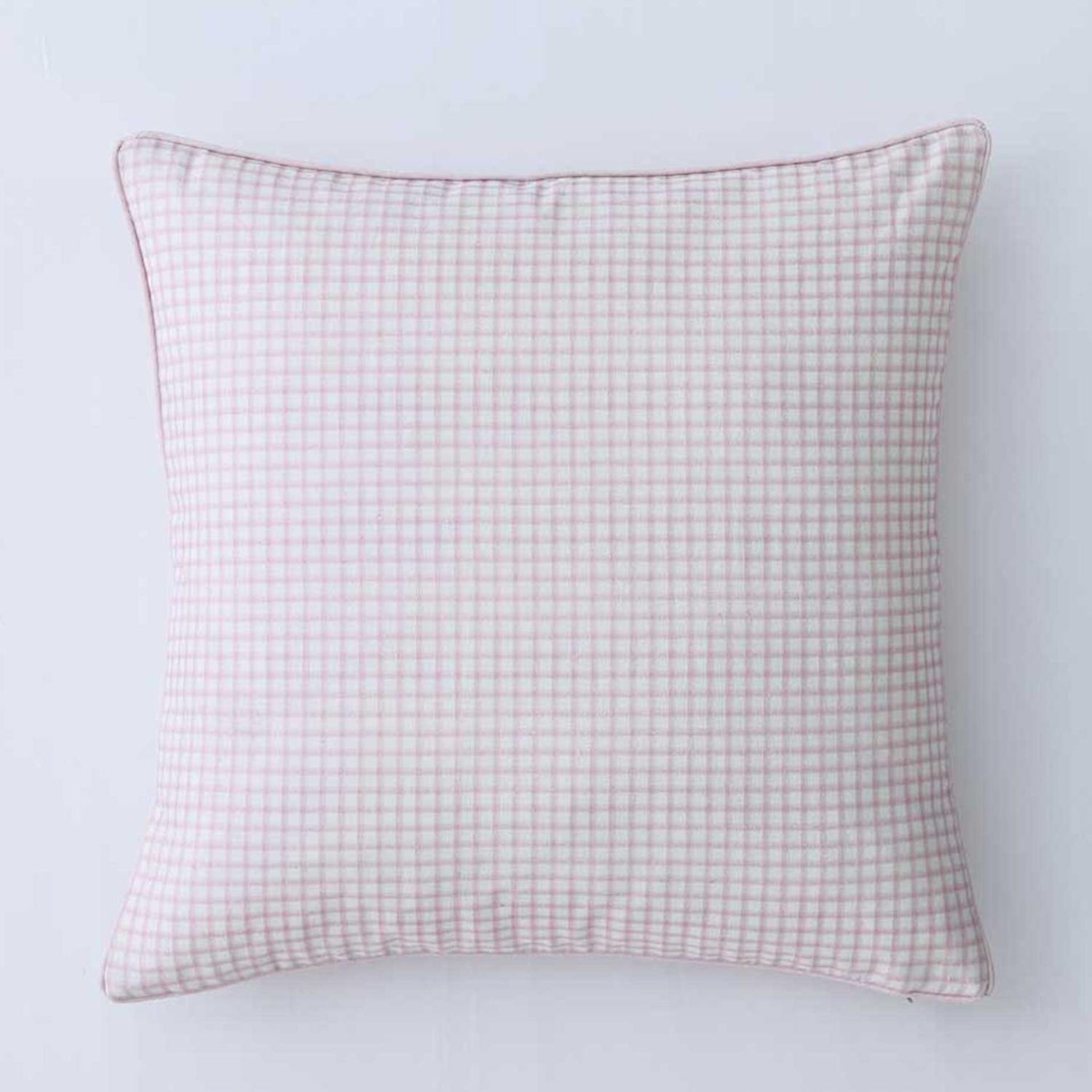 Mm Linen Linen Mix Gingham Cushion - Pink Mix - Available at M&S
