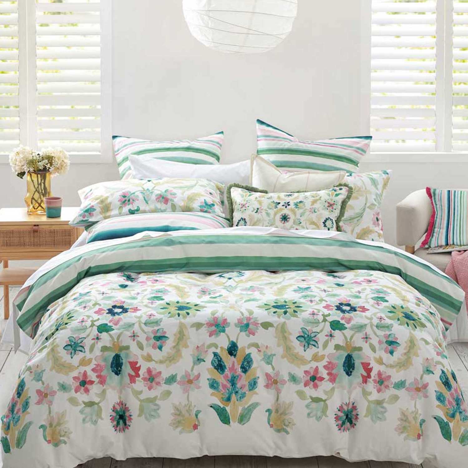 Mm Linen Pure Cotton Floral Reversible Bedding Set - King Size (5 ft) - Multi - Available at M&S