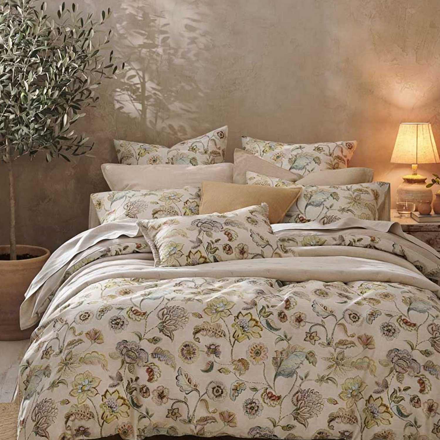 Mm Linen Pure Cotton Malfi Bedding Set - King Size (5 ft) - Multi - Available at M&S