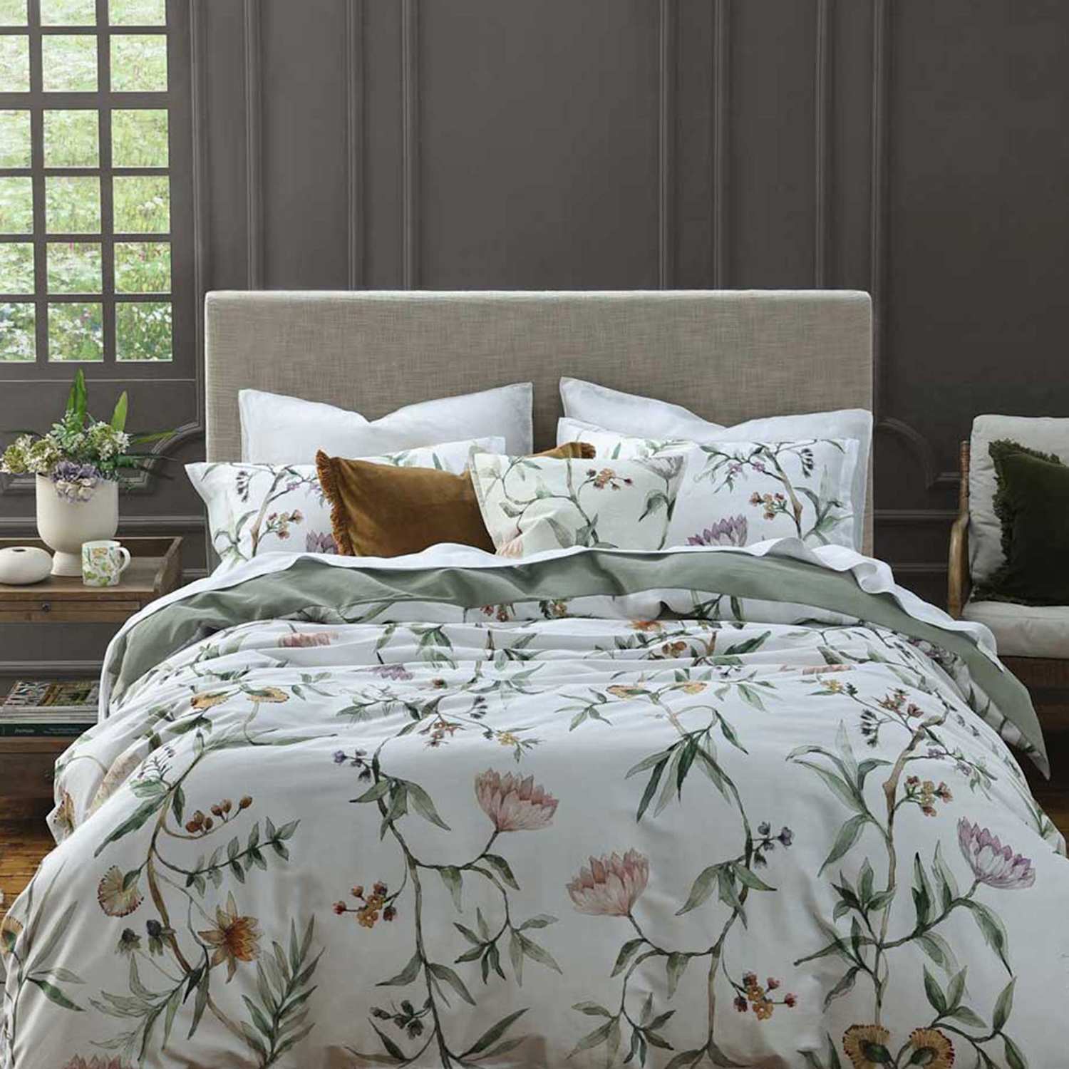 Mm Linen Pure Cotton Twyla Bedding Set - Double (4 ft 6) - Multi - Available at M&S