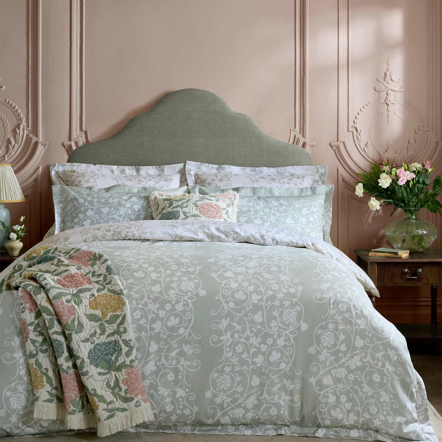 Historic Royal Palaces 2 Pack Pure Cotton Tudor Trail Pillowcases - Light Grey Mix - Available at M&S