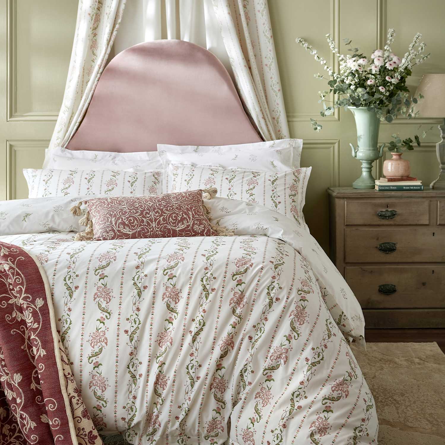 Historic Royal Palaces 2 Pack Waistcoat Stripe Pillowcases - Light Pink Mix - Available at M&S
