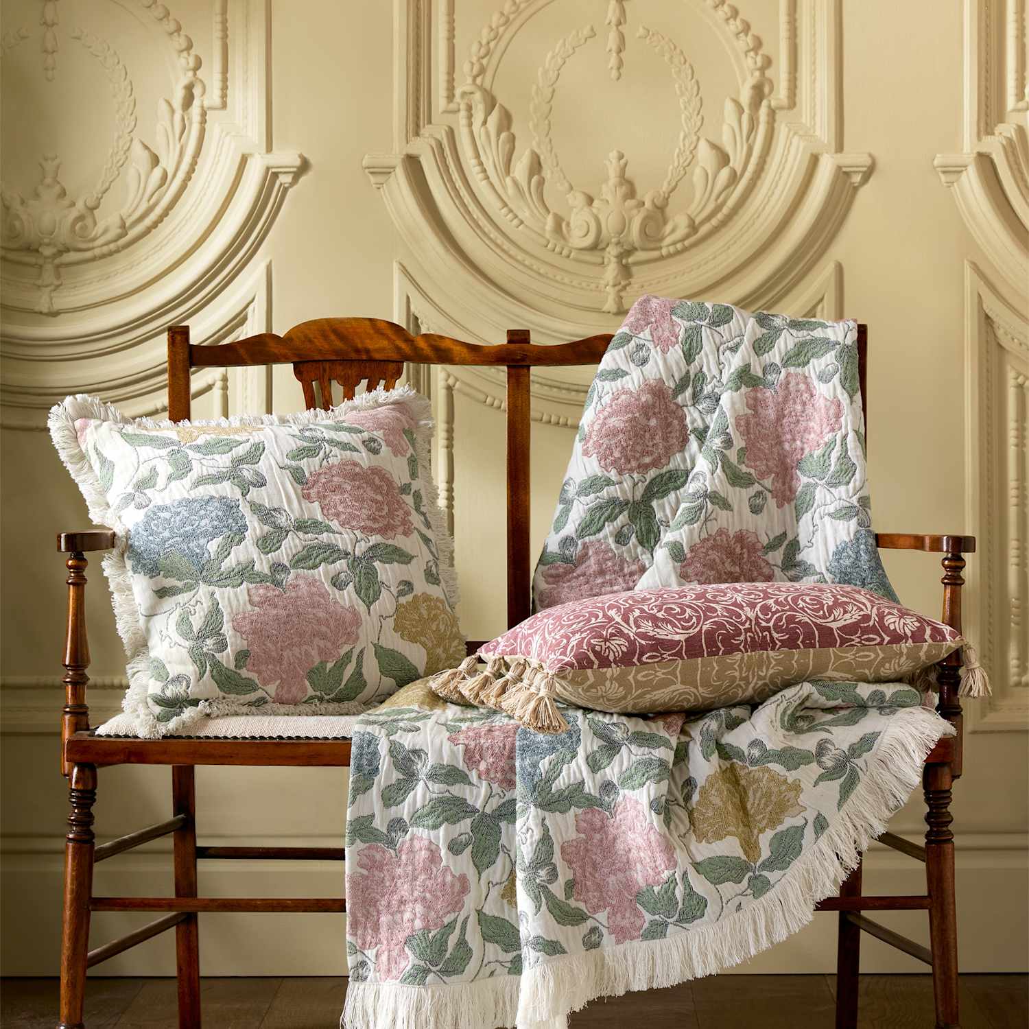 Historic Royal Palaces Pure Cotton Albert Jacquard Cushion - Multi - Available at M&S