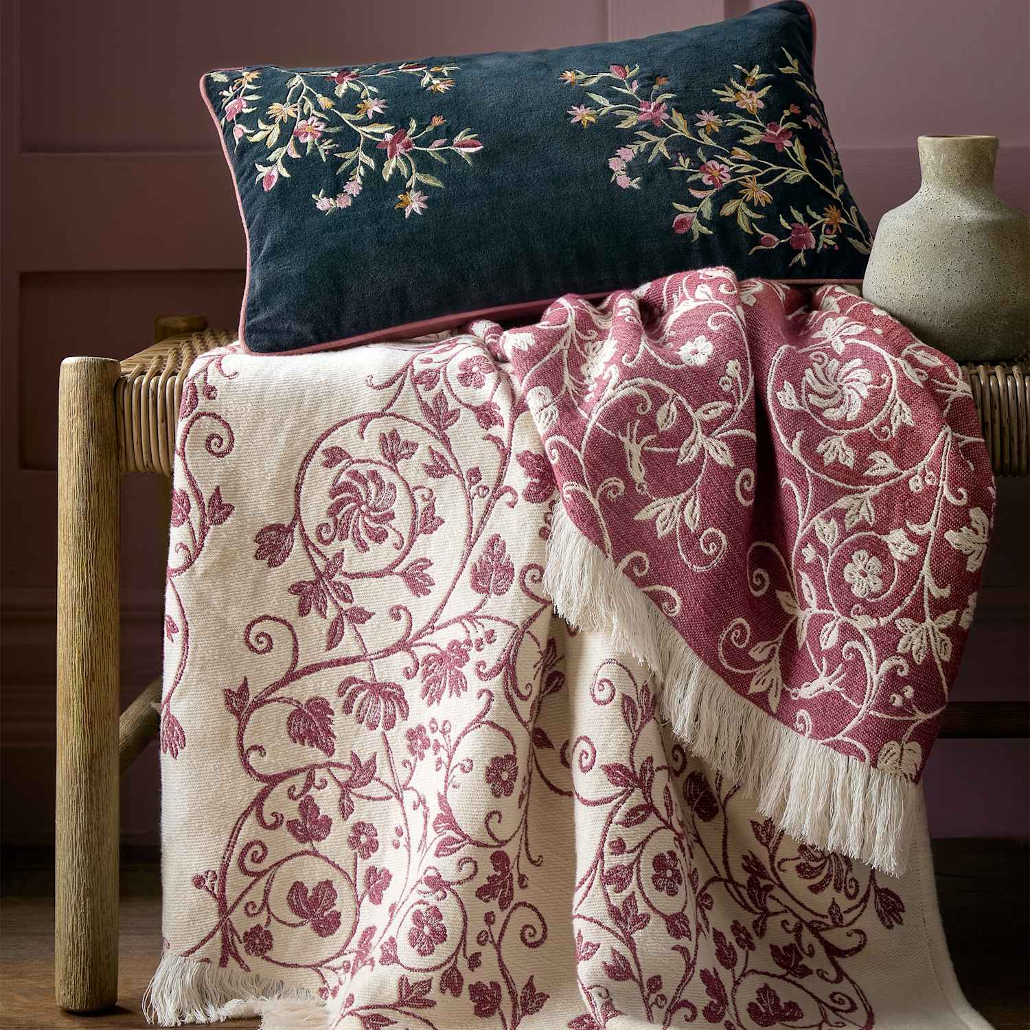 Historic Royal Palaces Velvet Royal Court Embroidery Cushion - Multi - Available at M&S