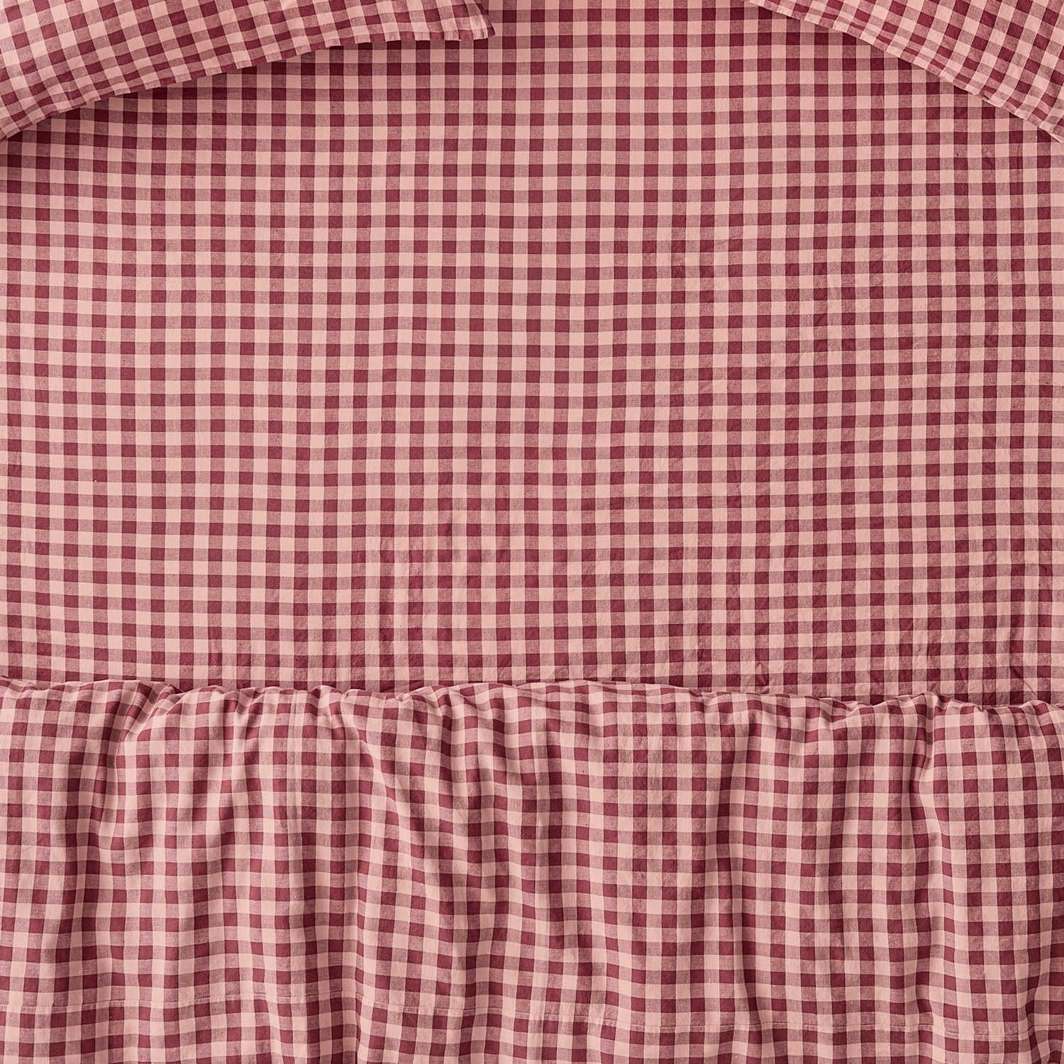 Piglet In Bed Linen Rich Gingham Fitted Sheet - Double (4 ft 6) - Red Mix - Available at M&S