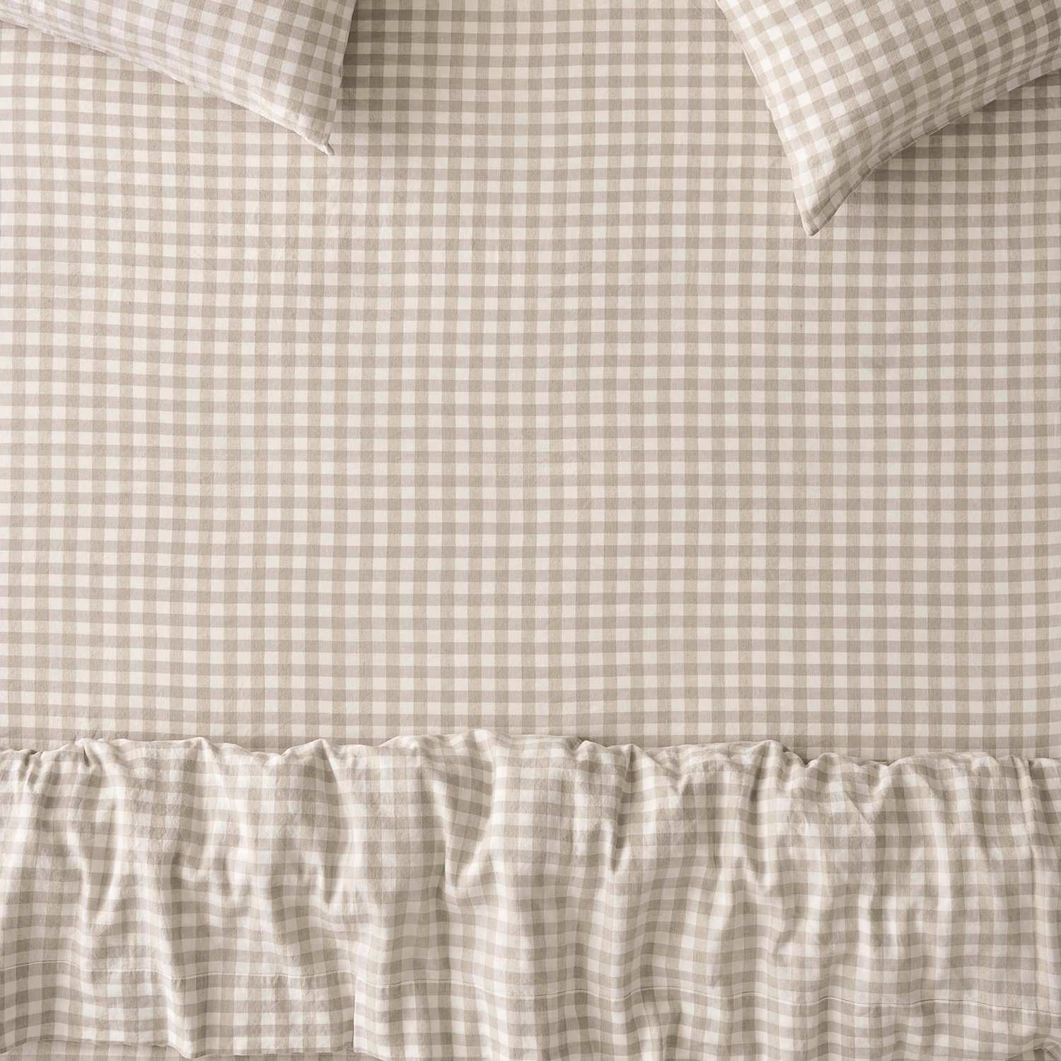 Piglet In Bed Linen Rich Gingham Fitted Sheet - Single (3 ft) - Ivory Mix - Available at M&S