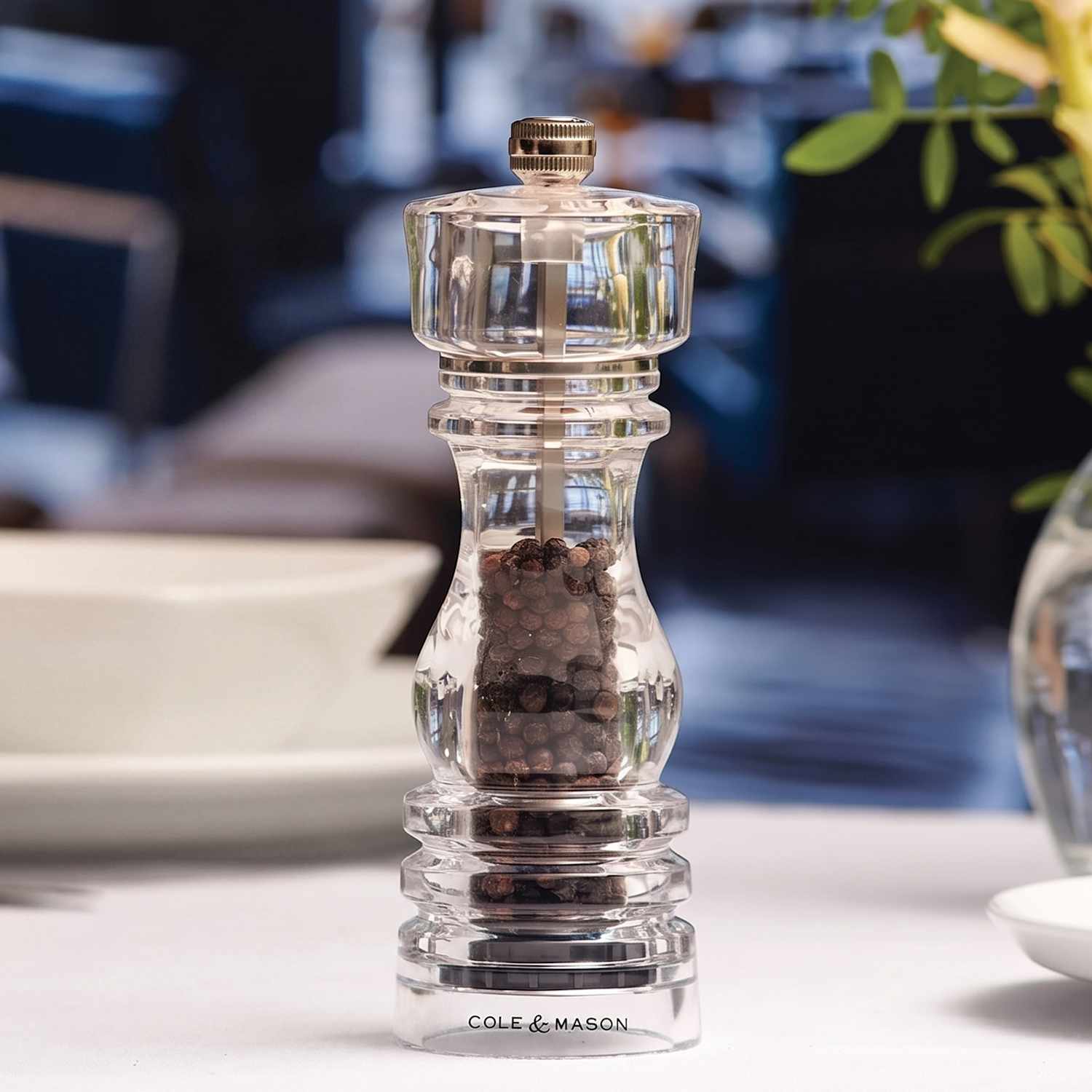 Cole & Mason Ergonomic Clear Resin Pepper Mill 180mm - Available at M&S
