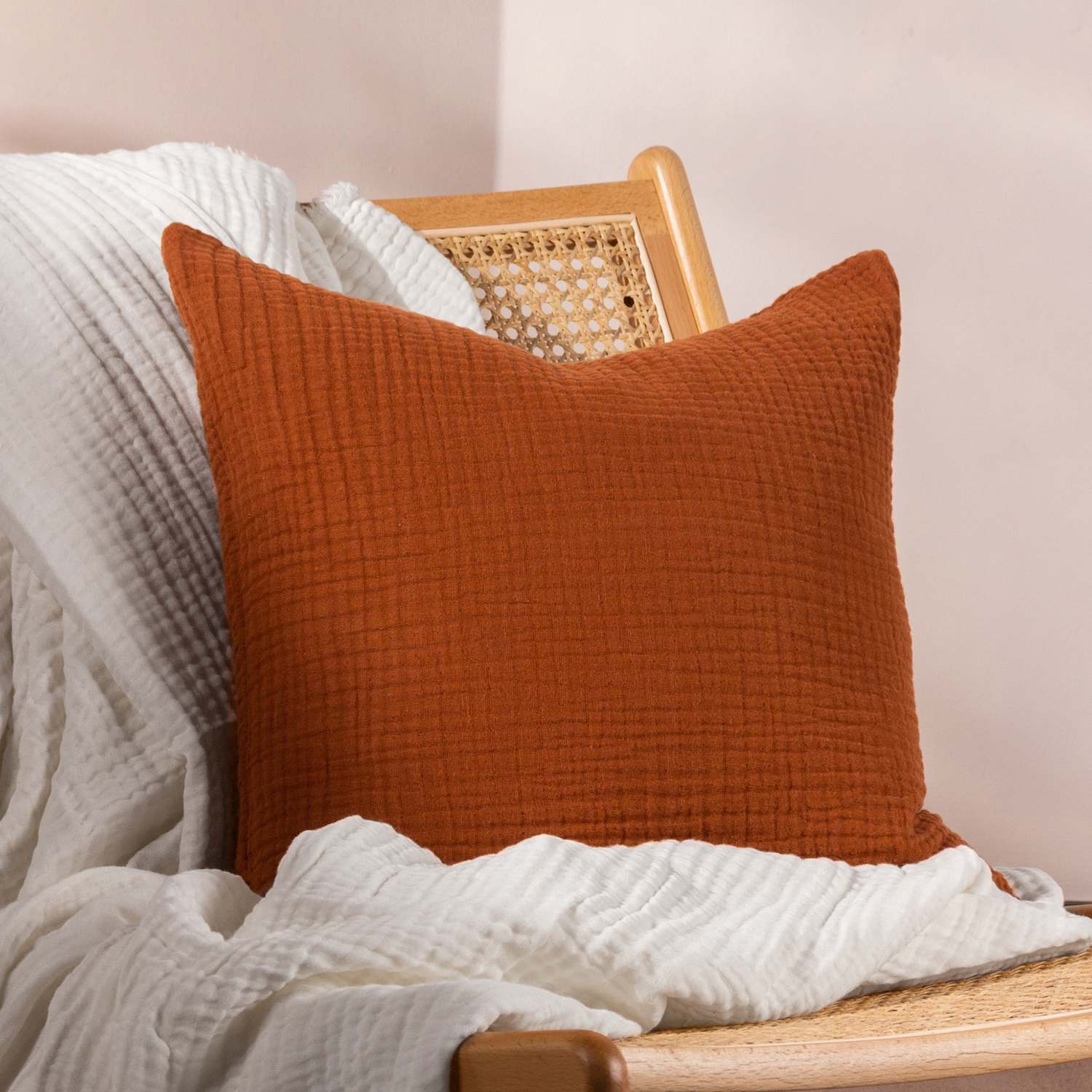 Yard Lark Pure Cotton Cushion - Dark Brown - Available at M&S