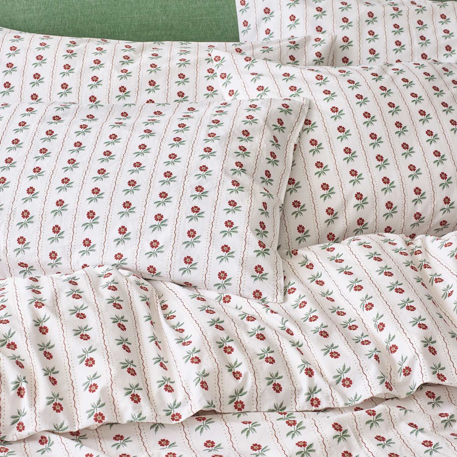 Piglet In Bed 2 Pack Pure Cotton Woodland Stripe Pillowcases - White Mix - Available at M&S