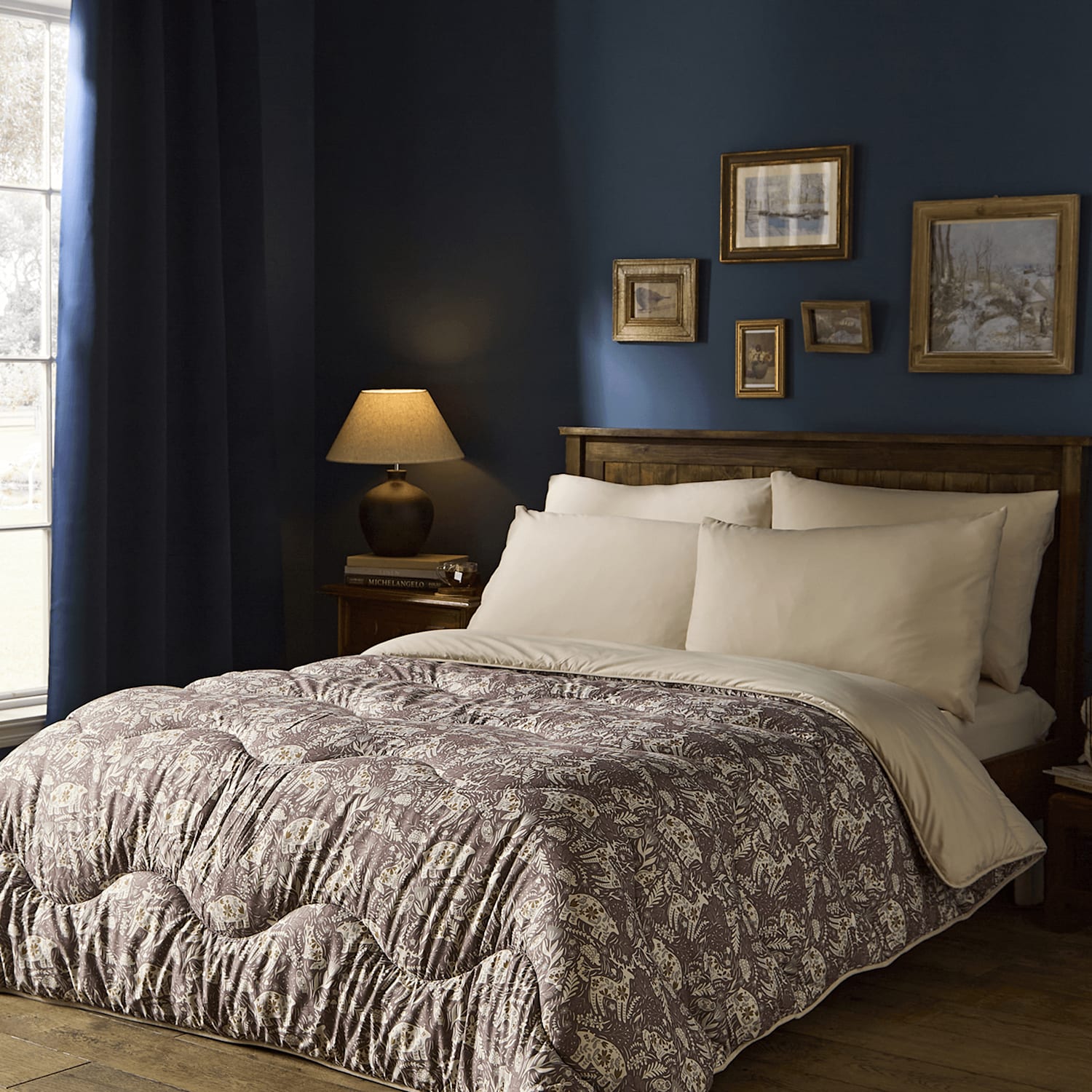 Nightlark Woodland 10.5 Tog Coverless Duvet & Pillowcase Set - Double (4 ft 6) - Brown - Available at M&S