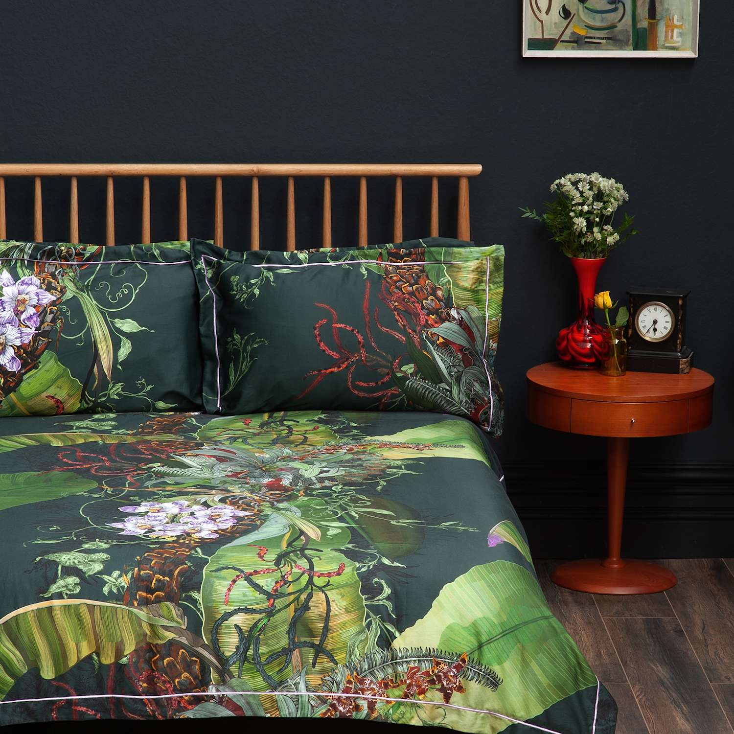 Timorous Beasties Pure Cotton Sateen Topical Tropical Bedding Set - Single (3 ft) - Green Mix - Available at M&S