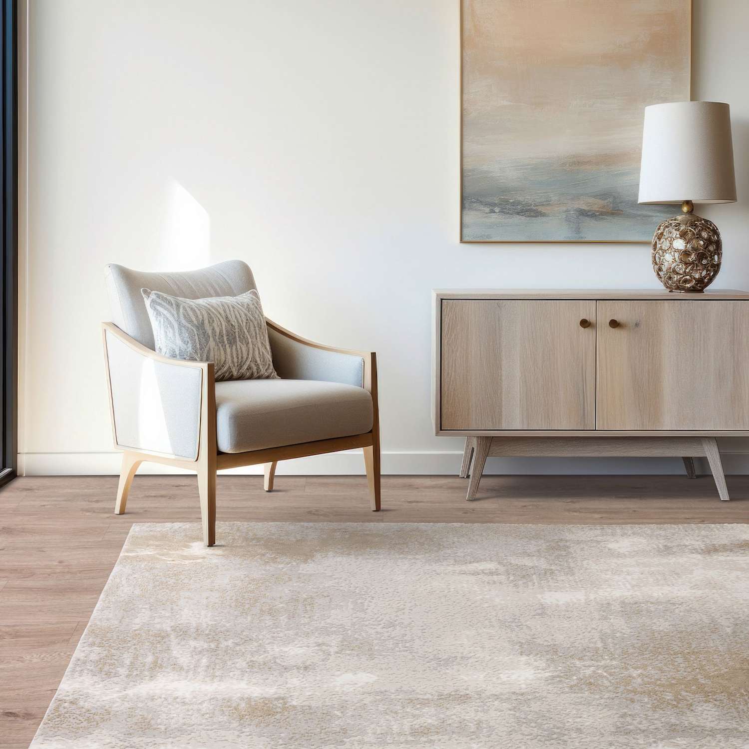 Asiatic Stellar ST01 Abstract Rug - Medium - Beige - Available at M&S