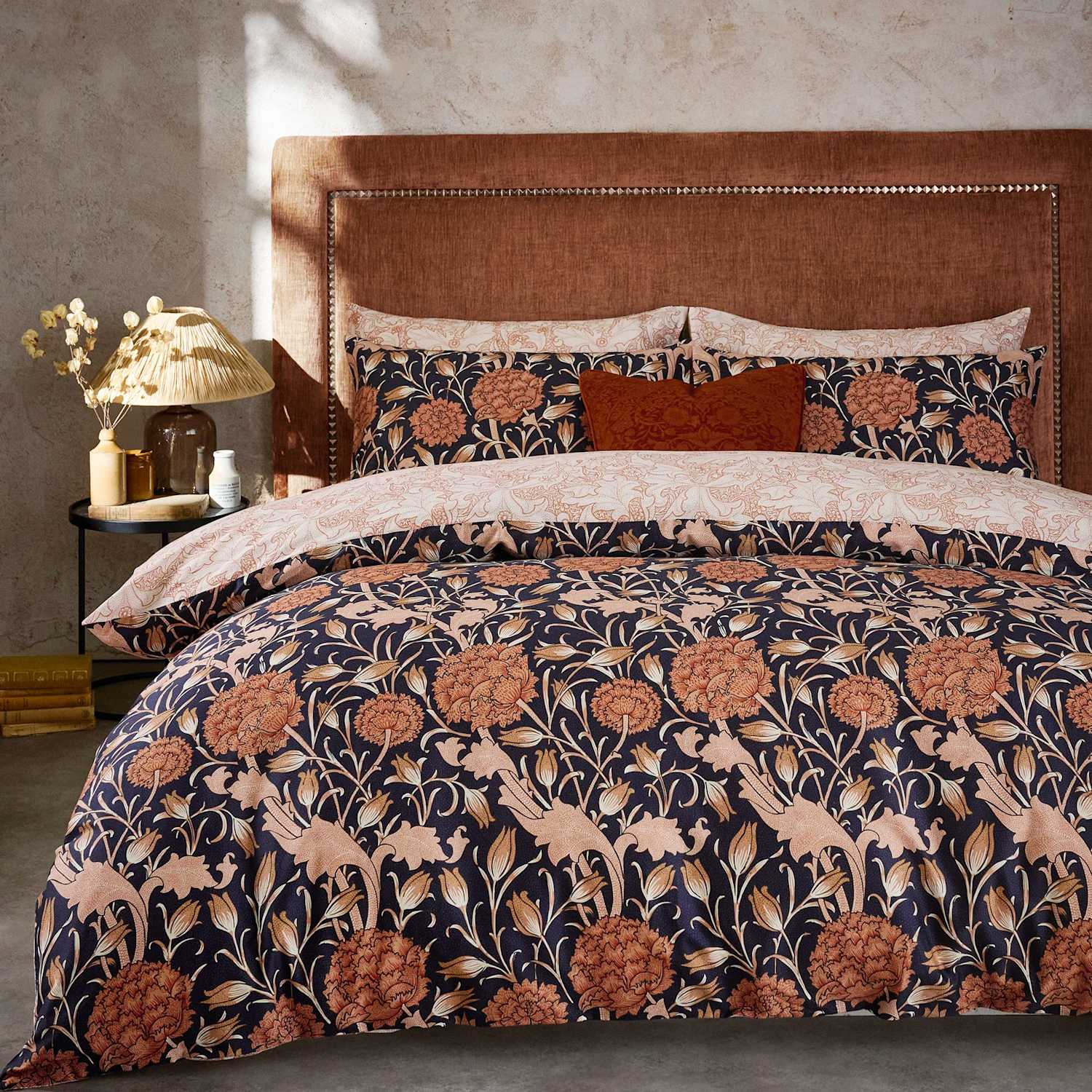 William Morris At Home Pure Cotton Wild Tulip Bedding Set - Single (3 ft) - Copper - Available at M&S