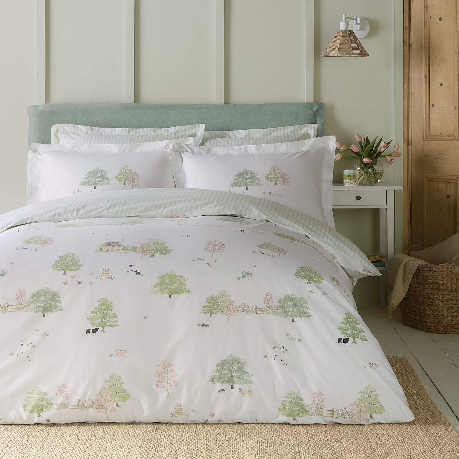 Sophie Allport Pure Cotton Spring Cottage Bedding Set - Single (3 ft) - White Mix - Available at M&S