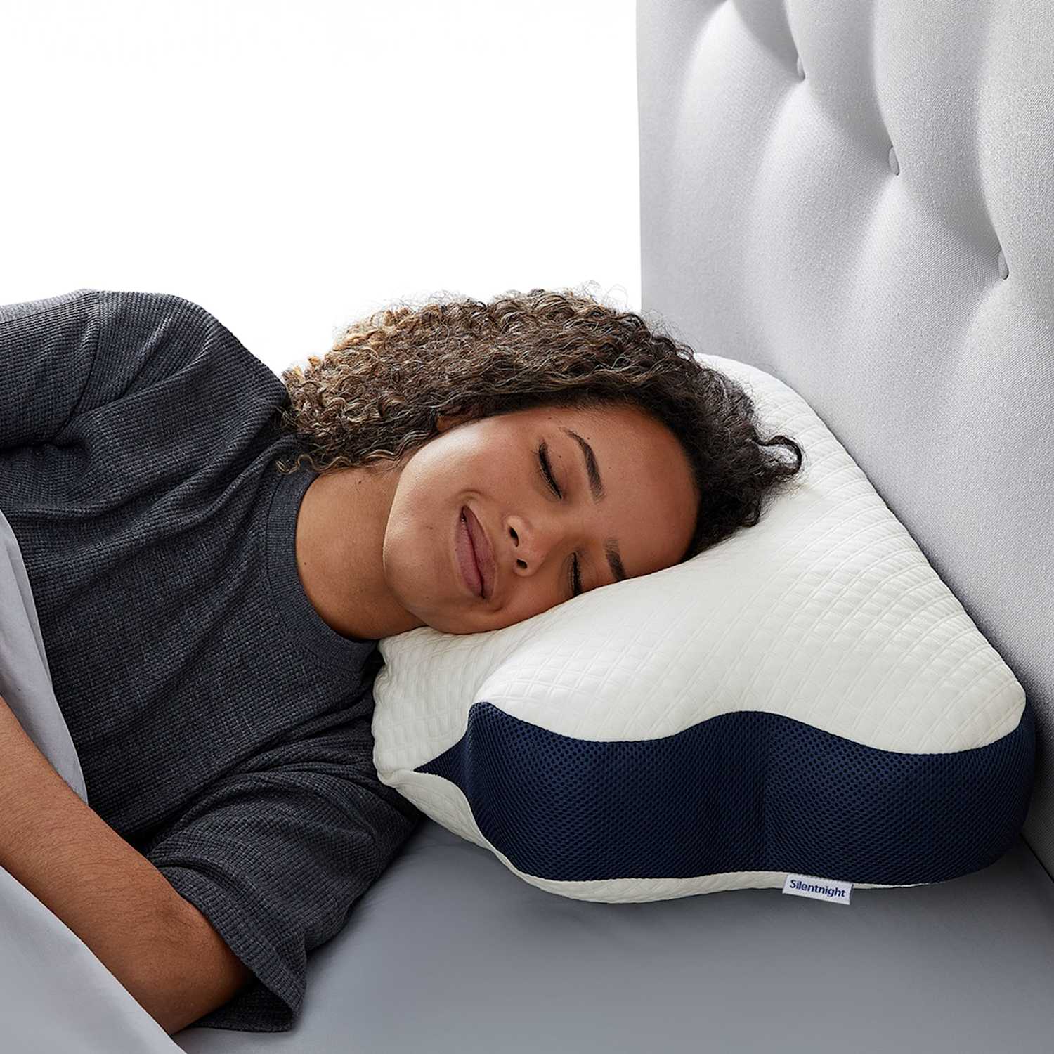 Silentnight Memory Foam Sleep Therapy Neck Care Pillow - White - Available at M&S
