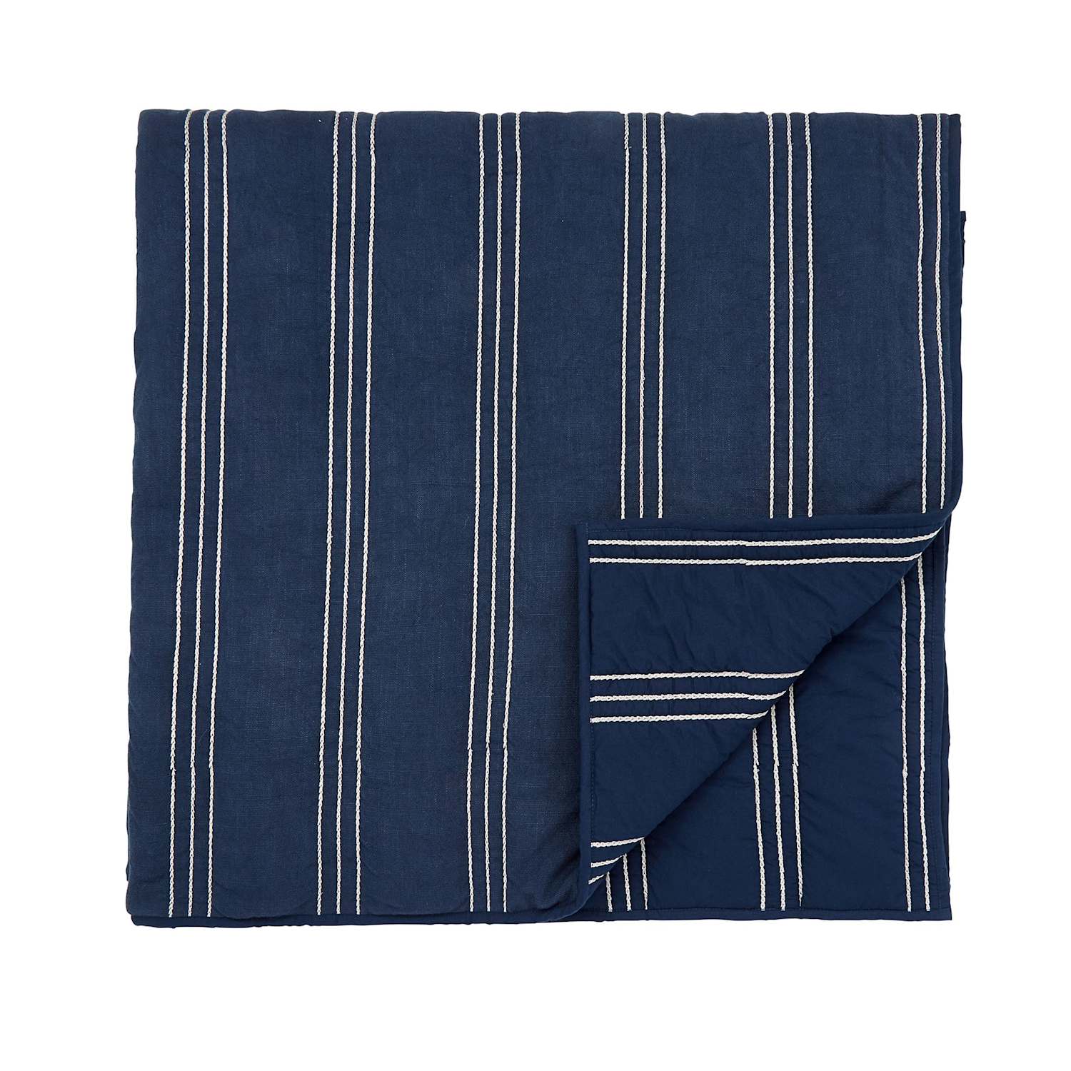 Bedeck Of Belfast Pure Cotton Emmeline Quilted Throw - Extra Large - Blue Mix - Available at M&S
