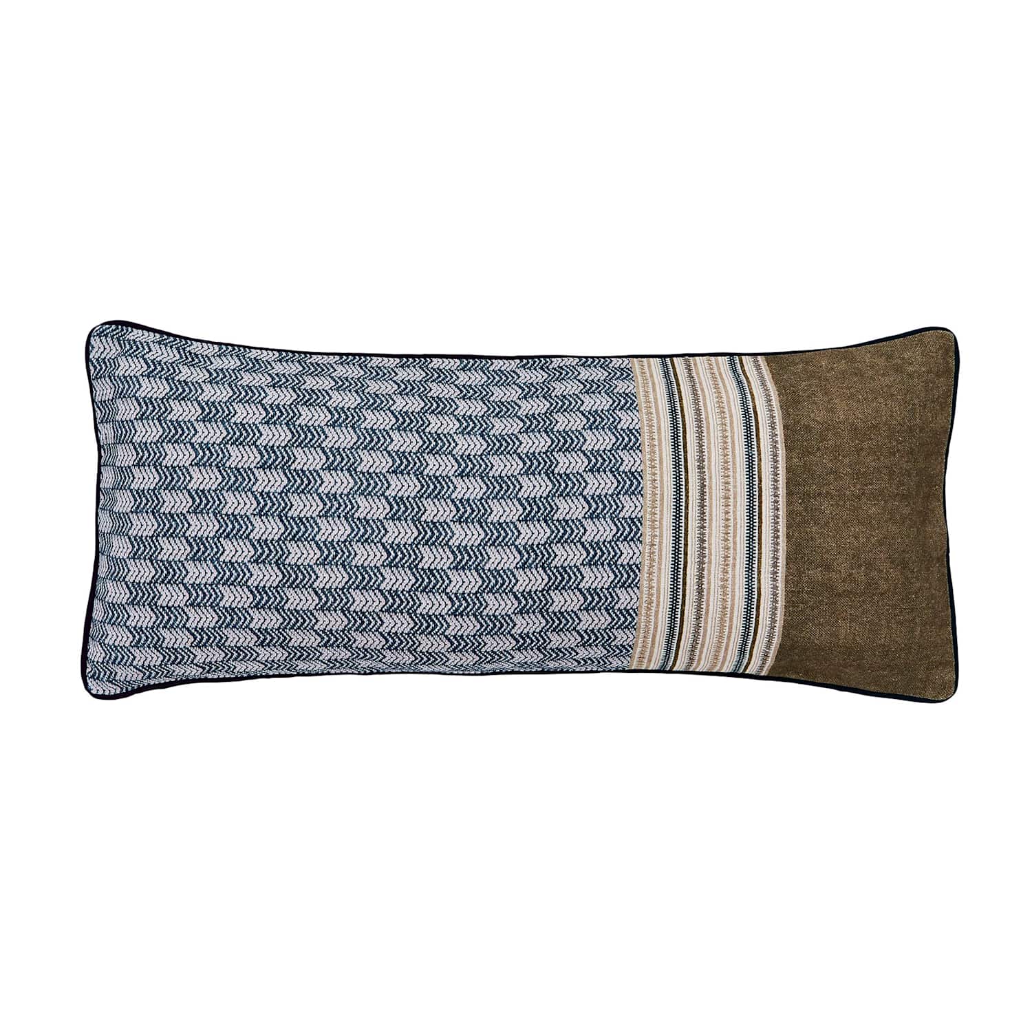 Bedeck Of Belfast Avero Tile Print Rectangle Cushion - Blue Mix - Available at M&S