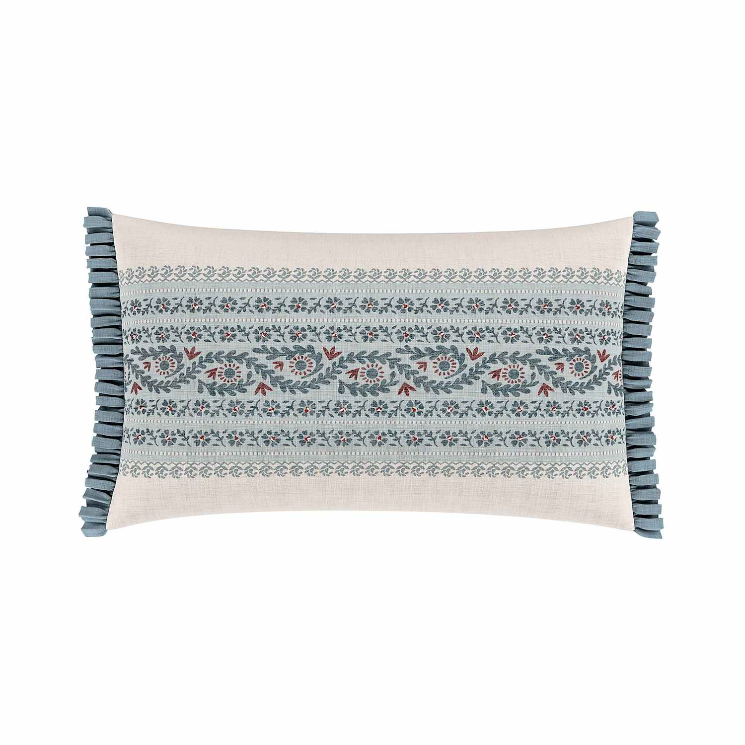 V&A Opulent Stripe Rectangle Cushion - Cream Mix - Available at M&S