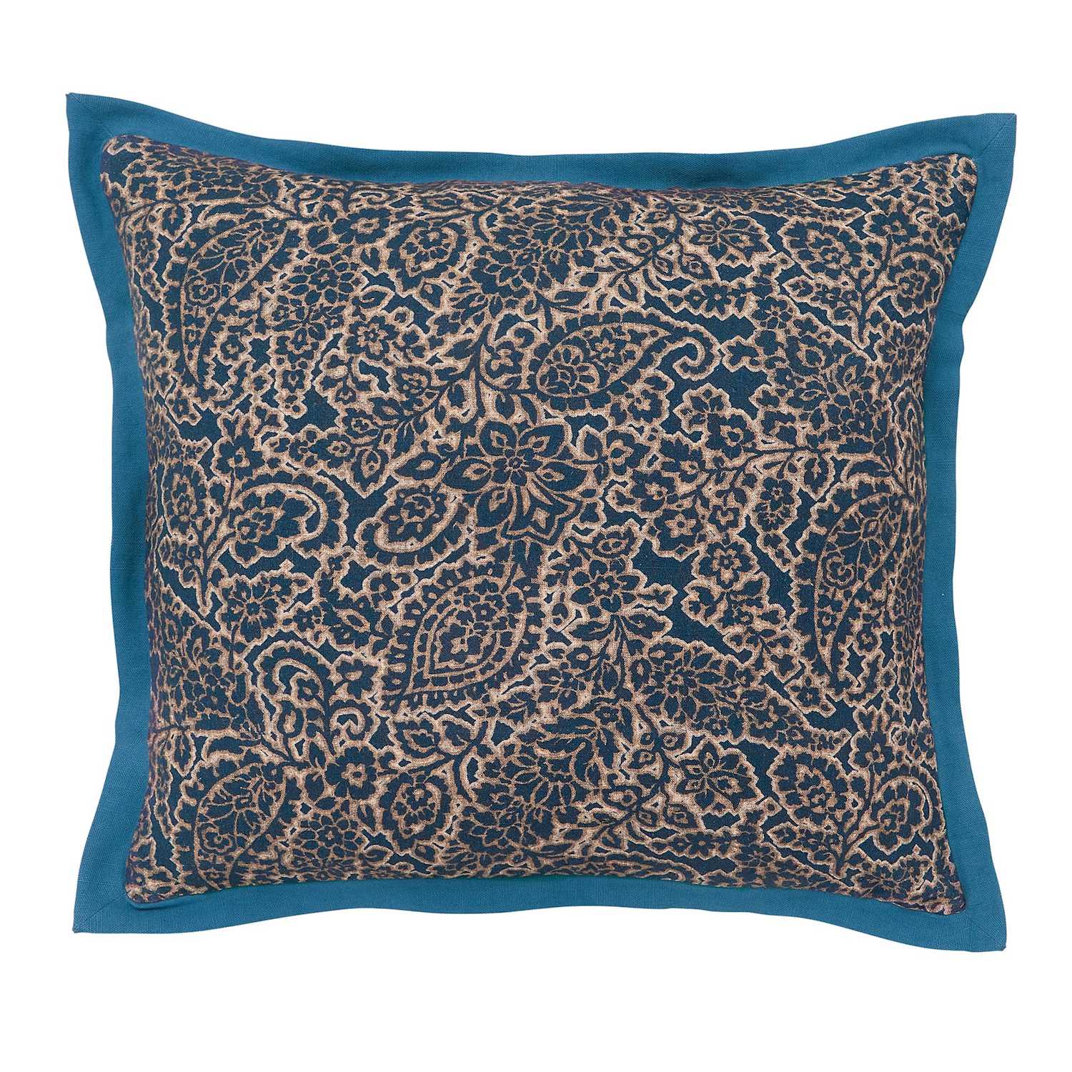 Bedeck Of Belfast Aldin Paisley Square Cushion - Blue Mix - Available at M&S