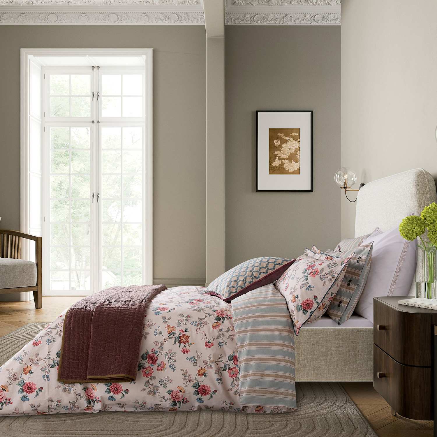 Bedeck Of Belfast Pure Cotton Elinor Bedding Set - Double (4 ft 6) - Multi - Available at M&S