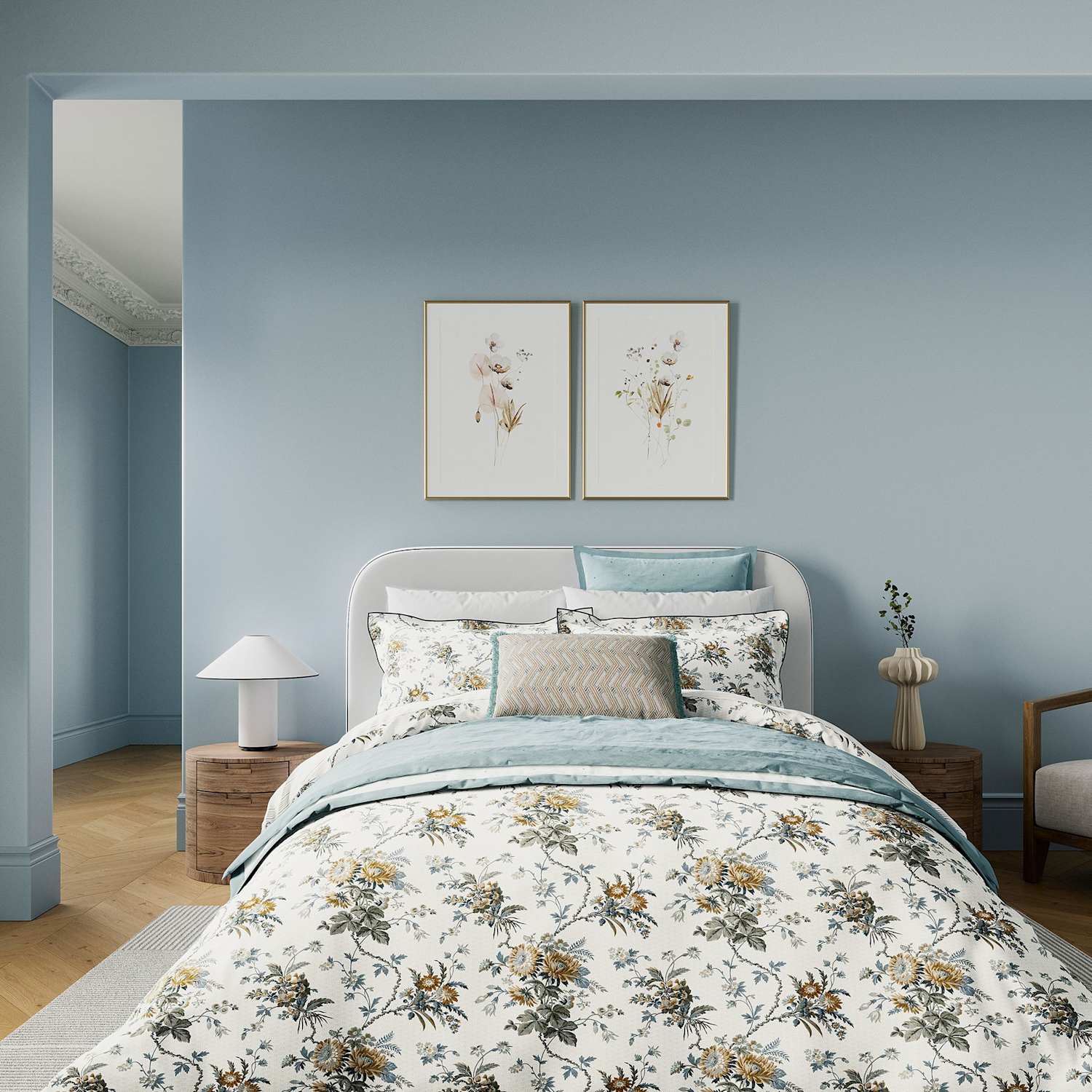 Bedeck Of Belfast Pure Cotton Sybil Bedding Set - Single (3 ft) - Grey Mix - Available at M&S