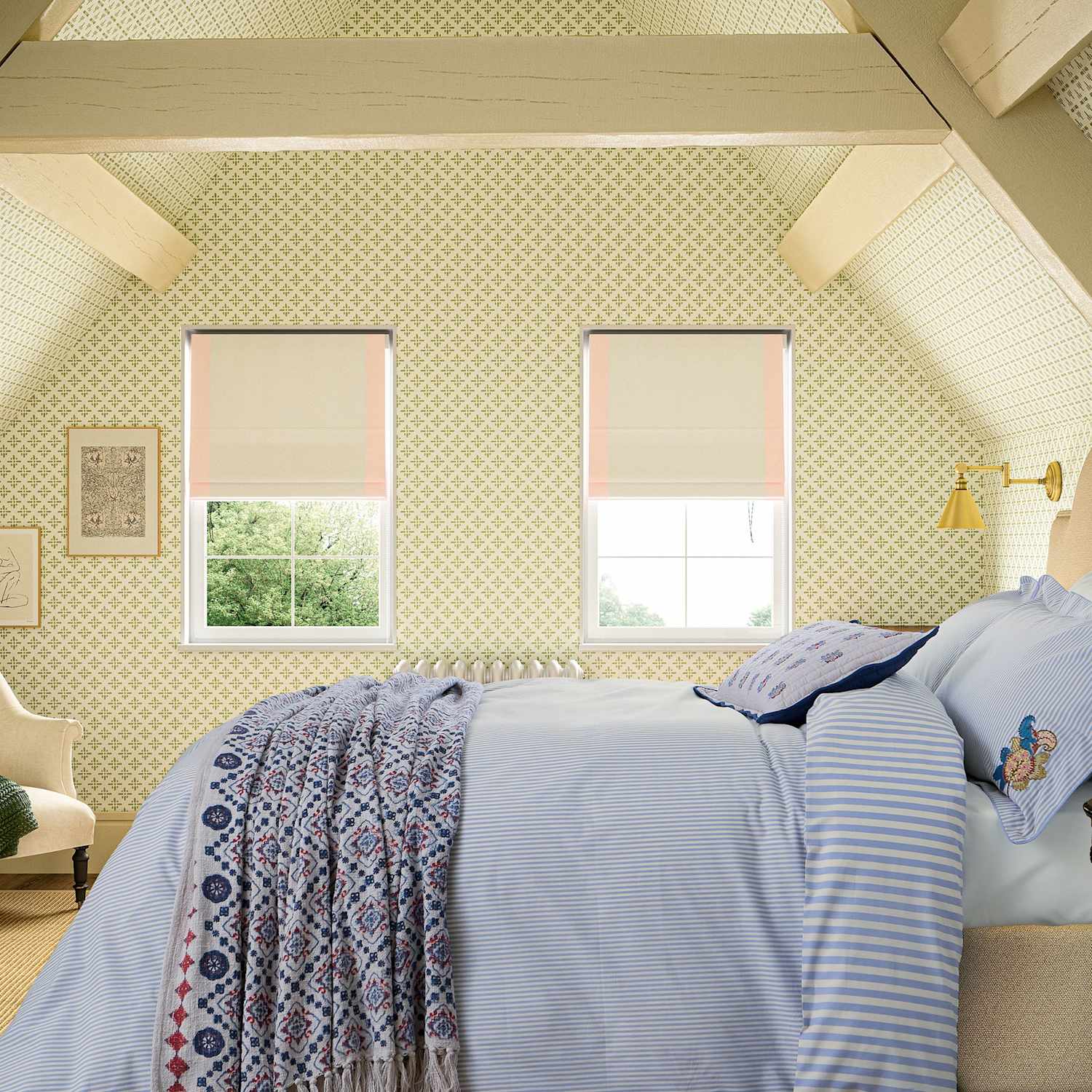 Joules Earlsford Foulard Striped Bedding Set - Single (3 ft) - Blue Mix - Available at M&S